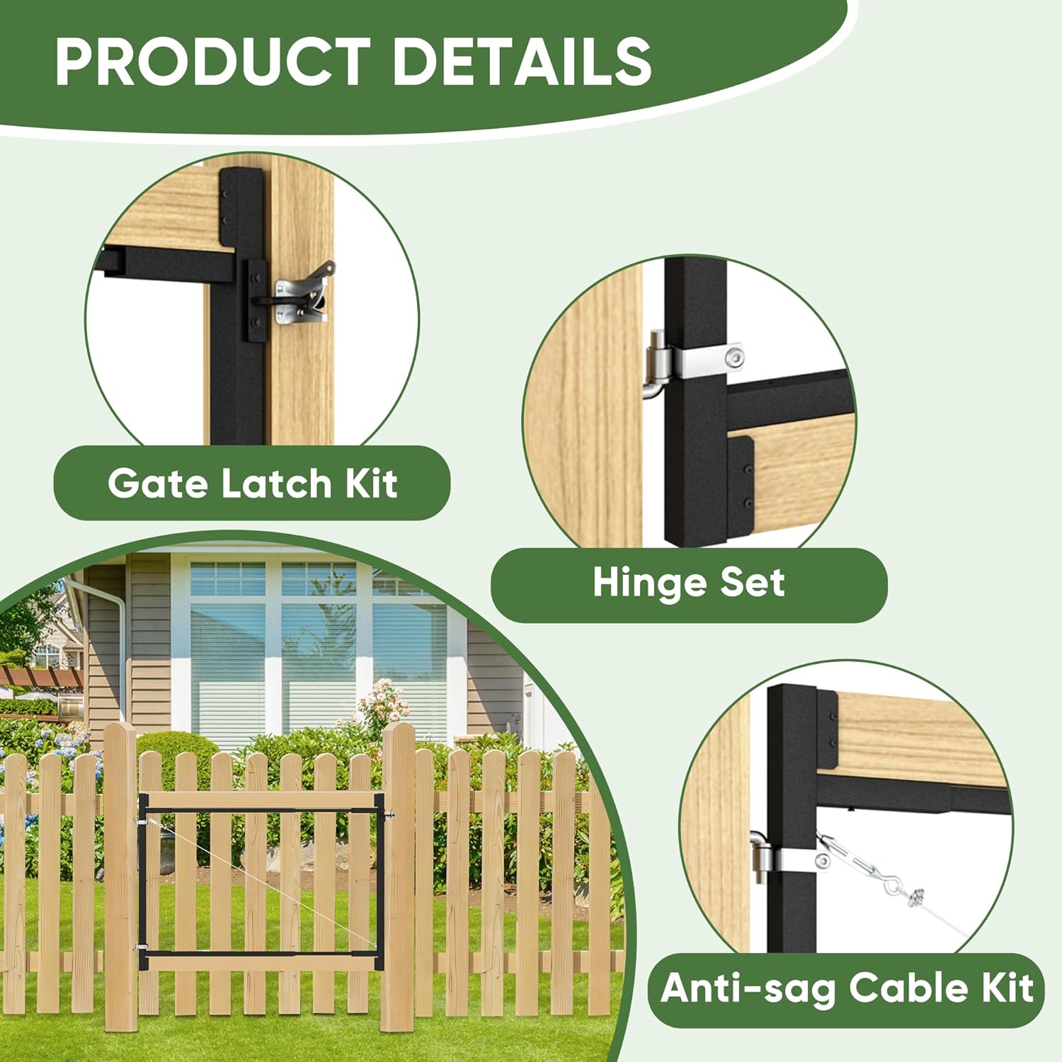 BARNSMITH Anti Sag Gate Kit for Wooden Fences