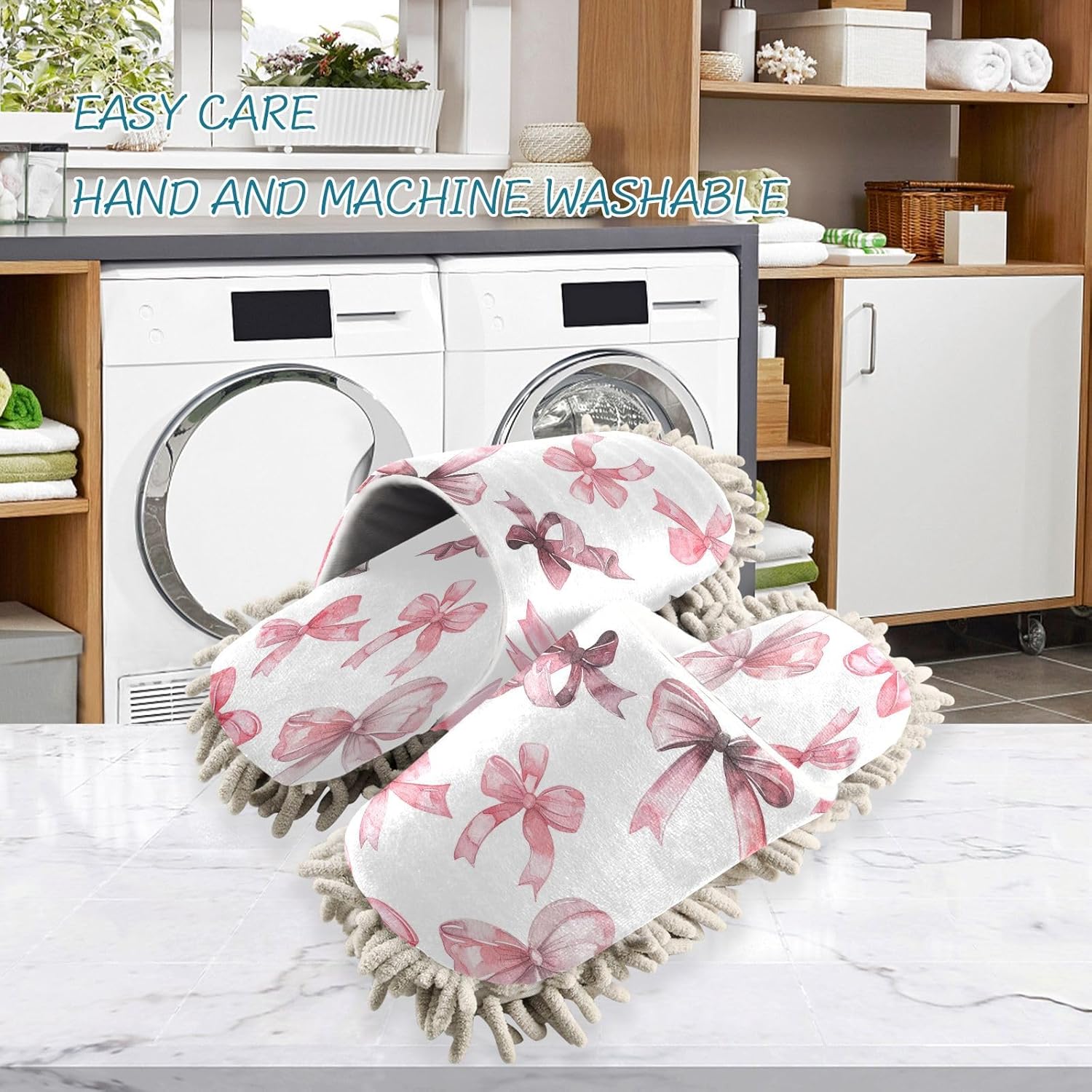 Zhirexin Butterfly Microfiber Mop Slippers for Men Women