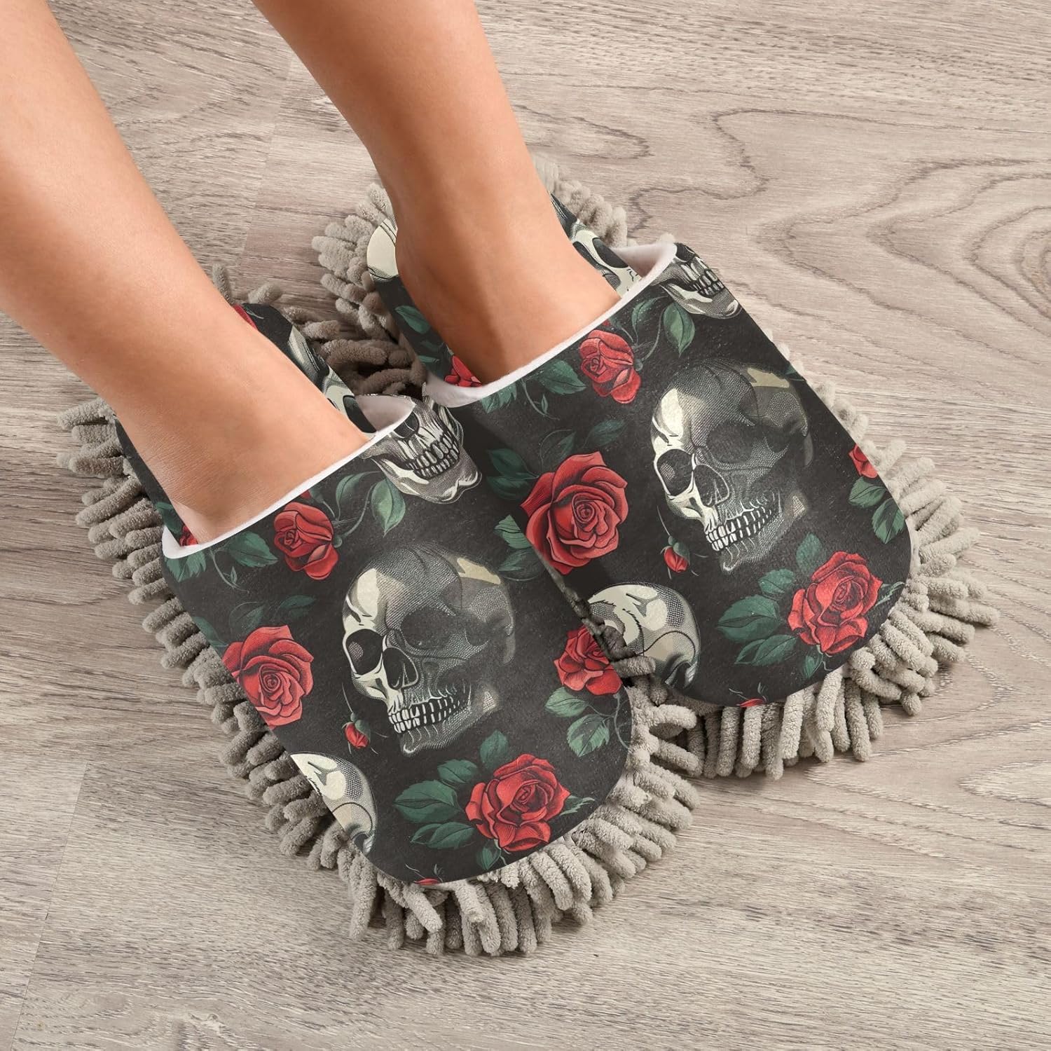 Zhirexin Rose Skulls Cleaning Slippers 1