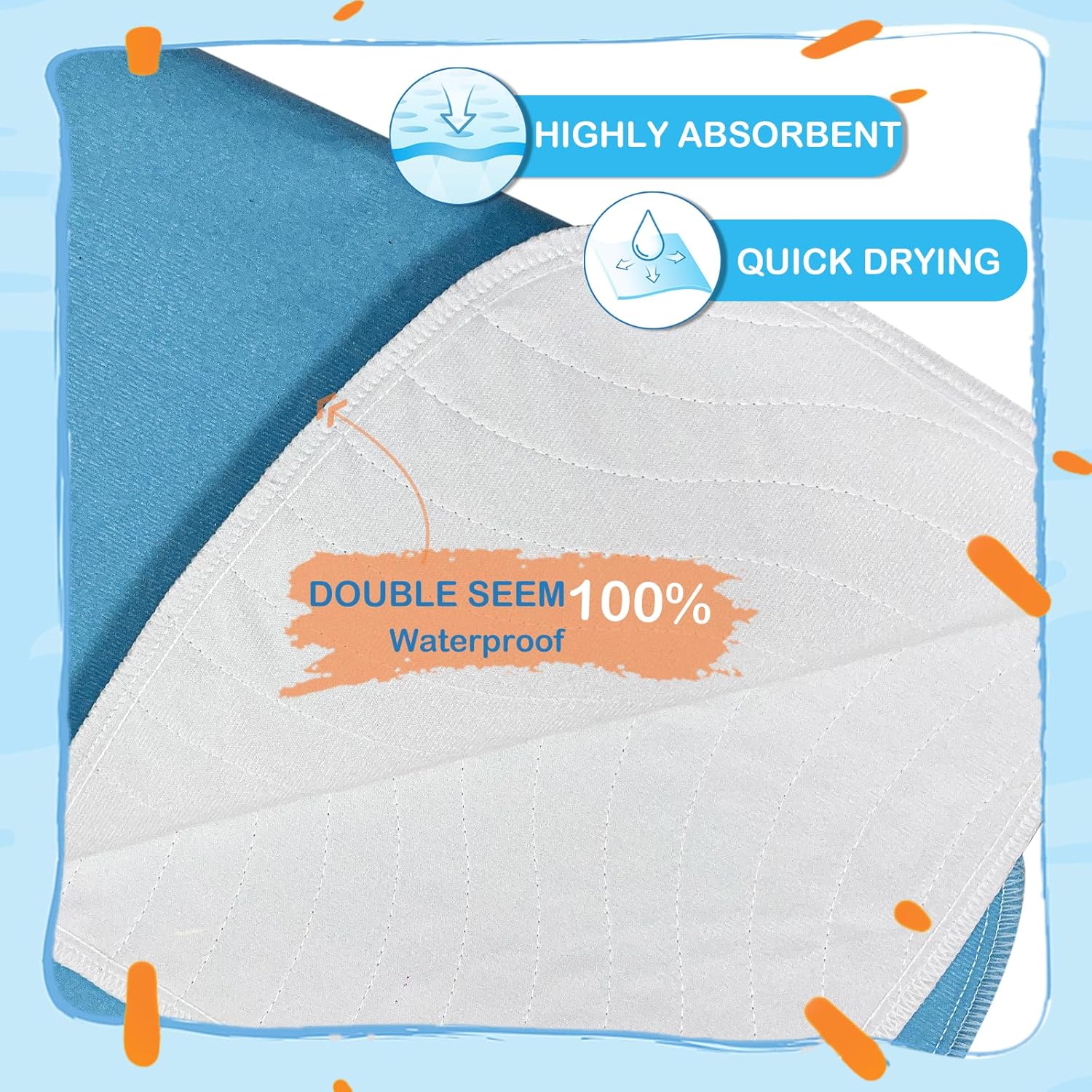 BoxLuote Washable Underpads Reusable for Kids Adults and Pets