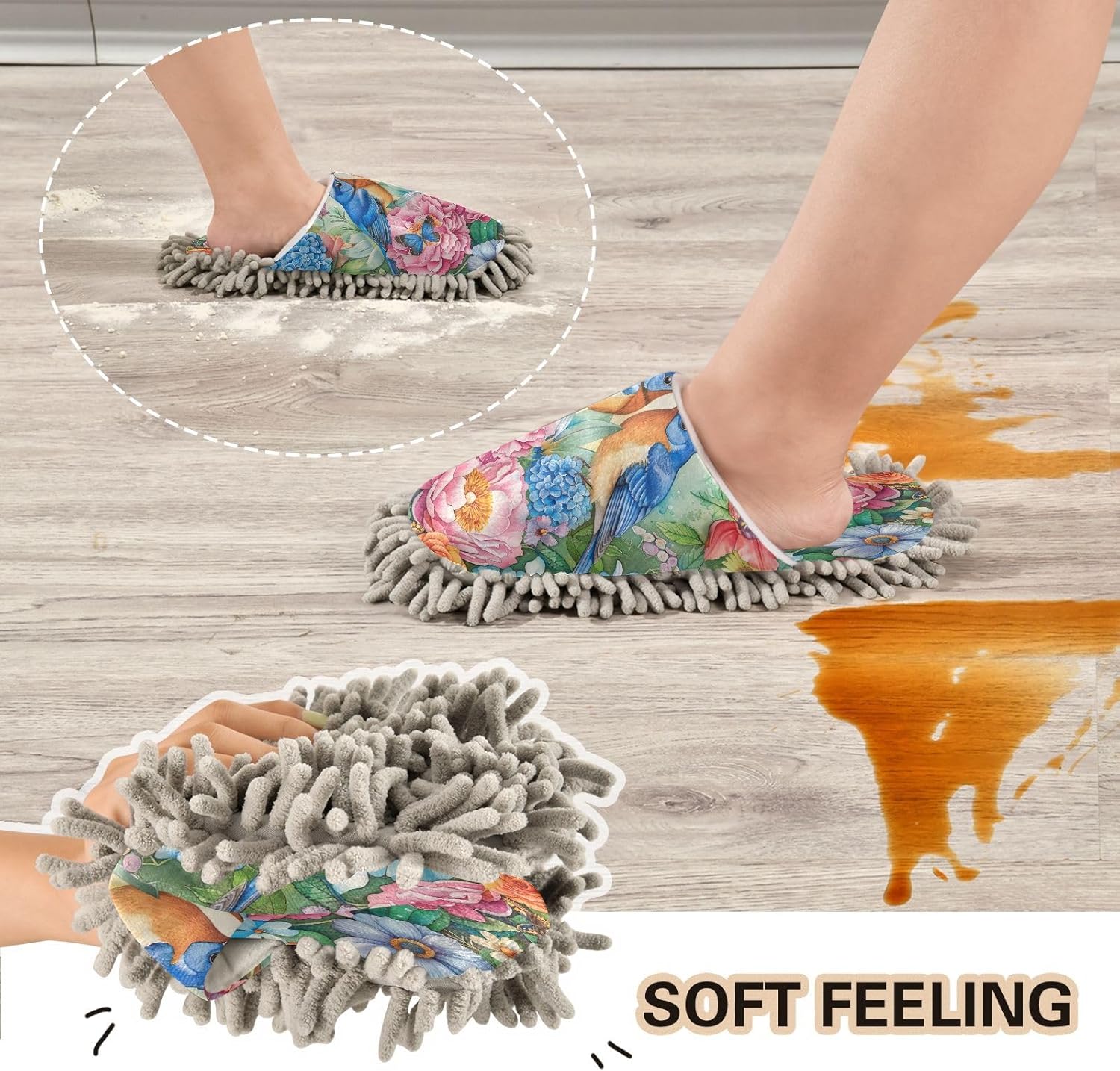Zhirexin Comfortable Microfiber Cleaning Slippers