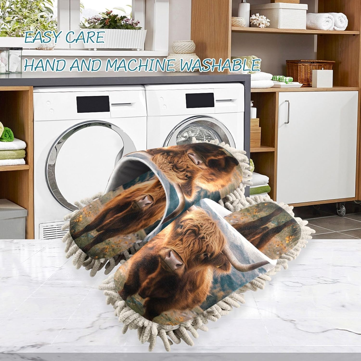Zhirexin Microfiber Mop Slippers for Home Cleaning