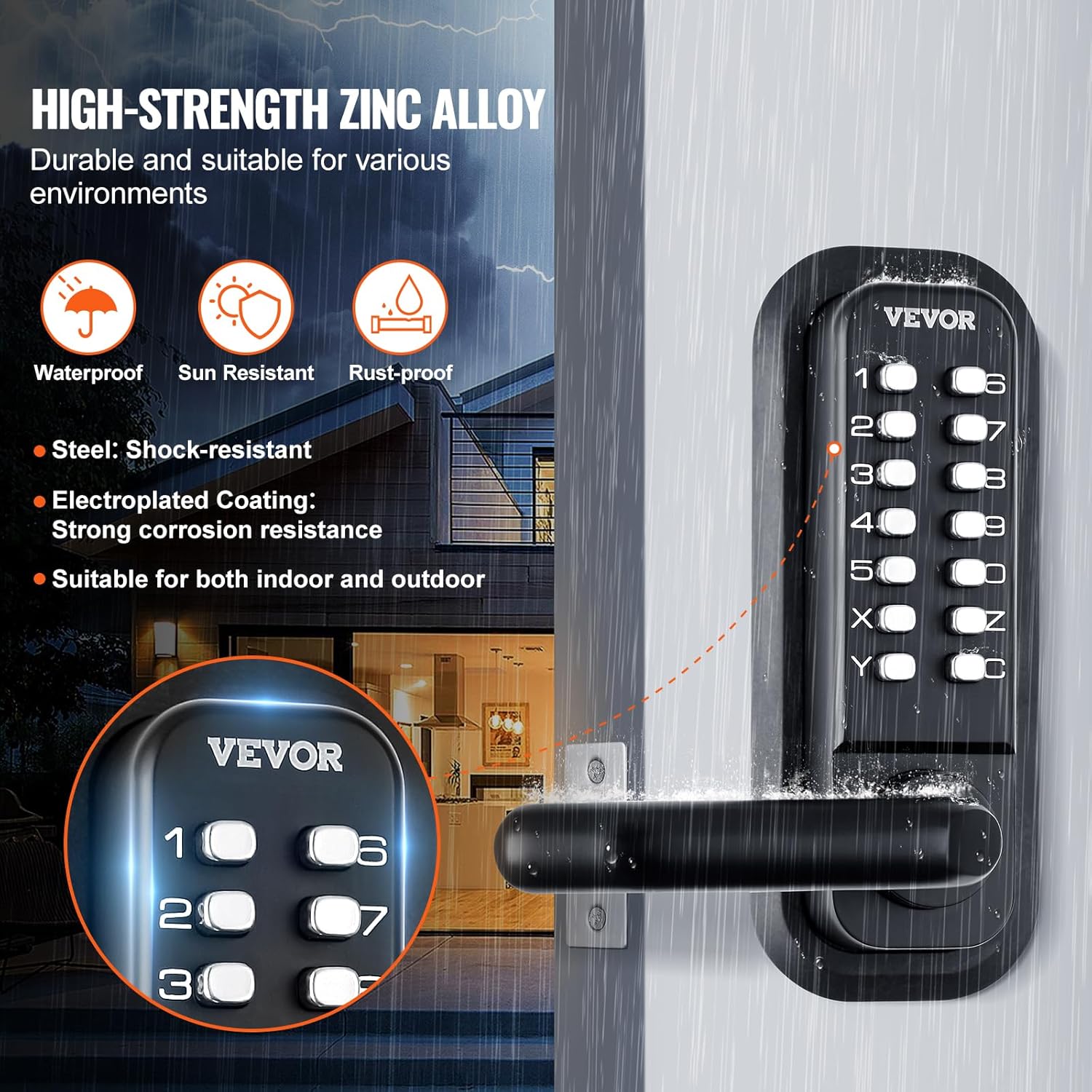 VEVOR Keyless Entry Door Lock with 14 Digit Keypad