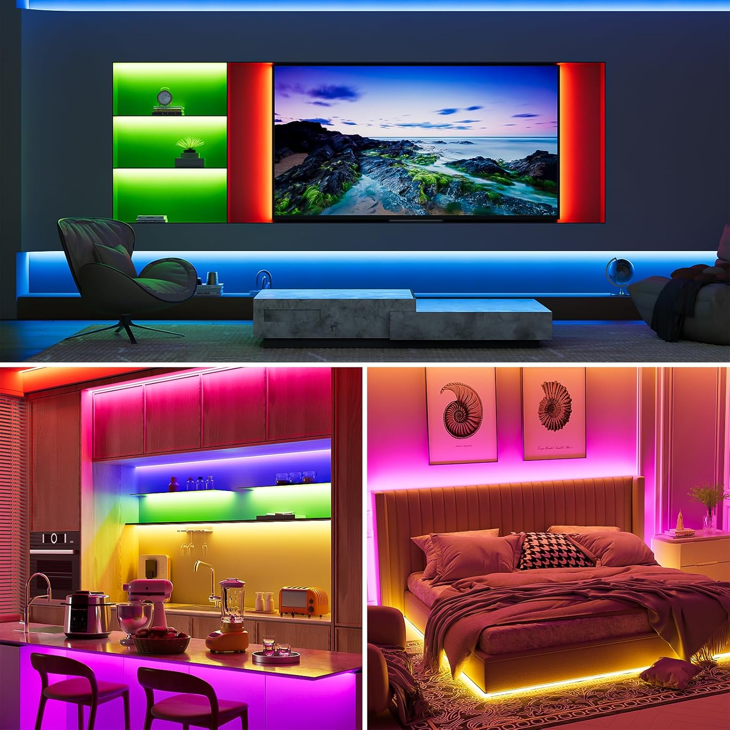 MIWISE 20ft RGB COB LED Strip Light DC24V Dimmable