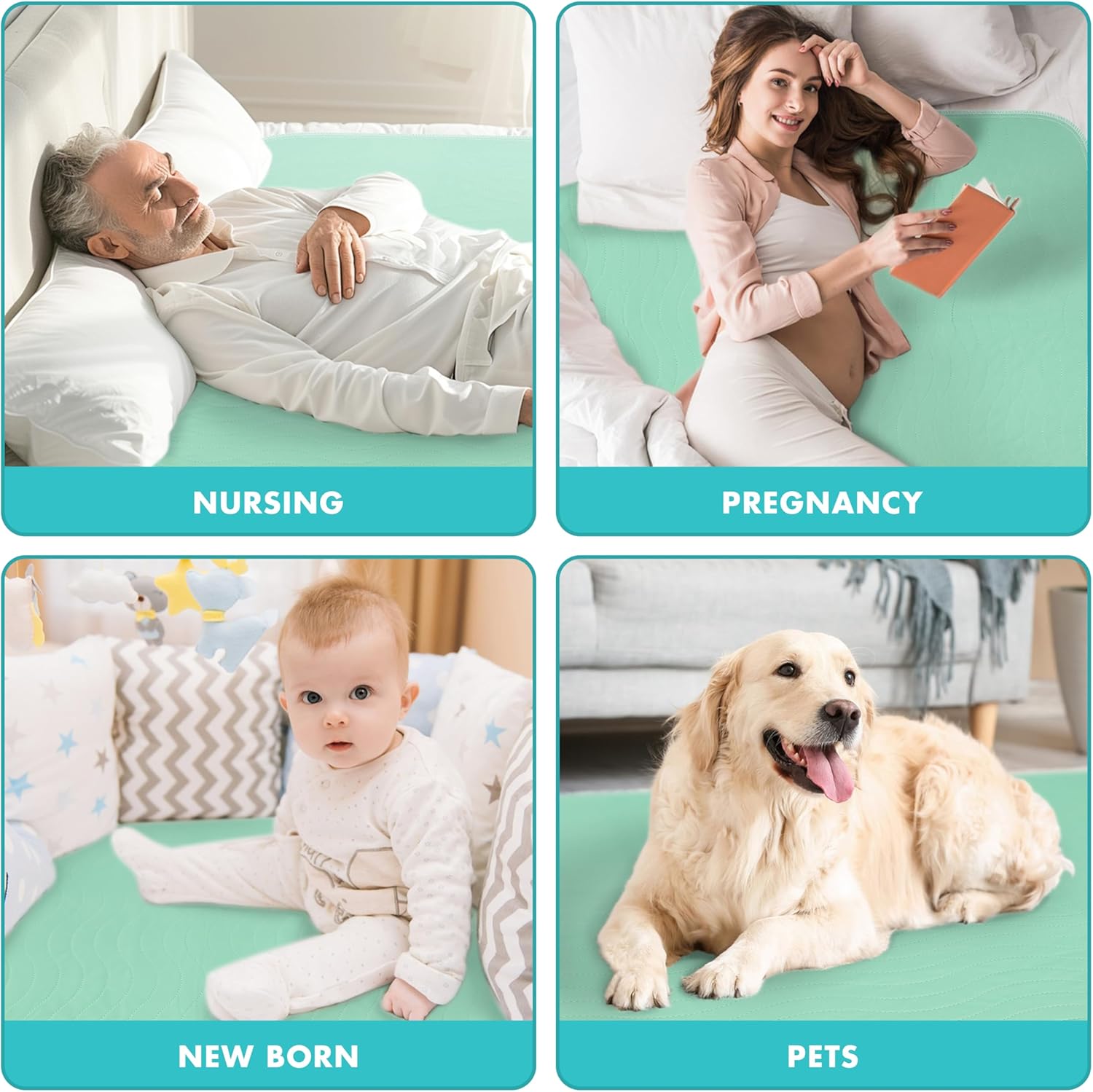 Bunlitent Washable Underpads 36 x 38 4 Pack
