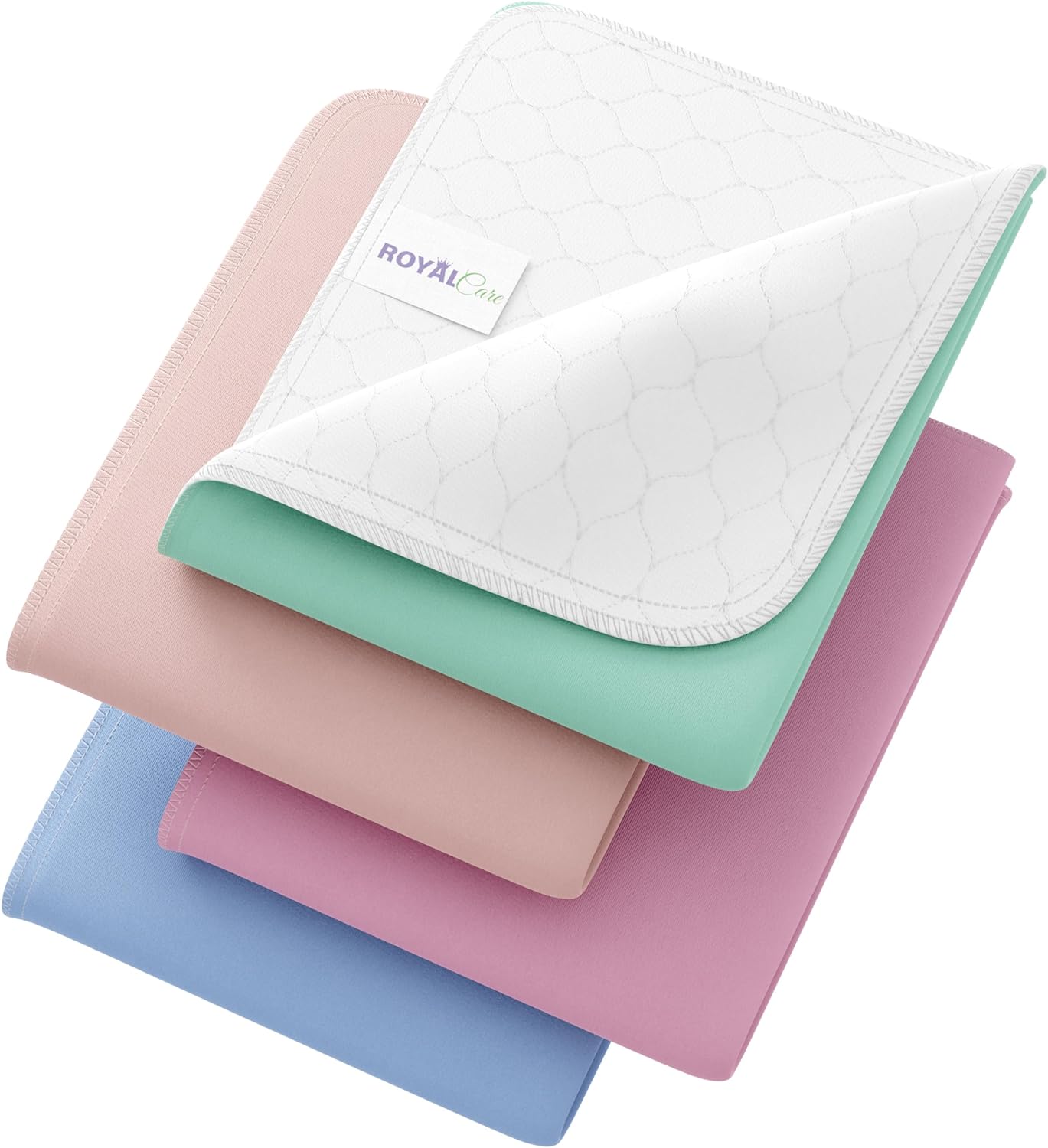 Royal Care Incontinence Bed Pads - 4 Pack 34x36 Reusable Waterproof