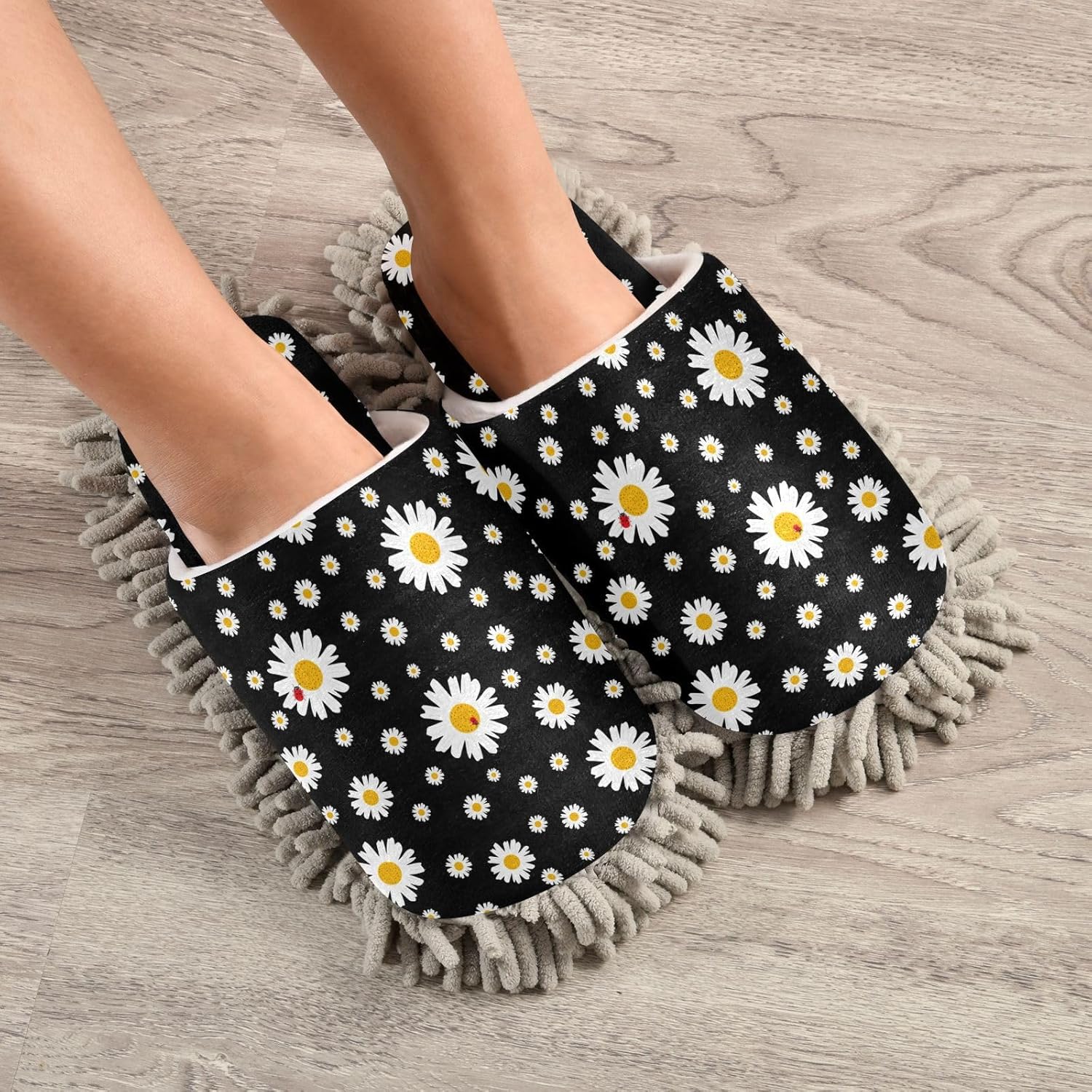 Sinestour Ditsy Floral Microfiber Mop Slippers