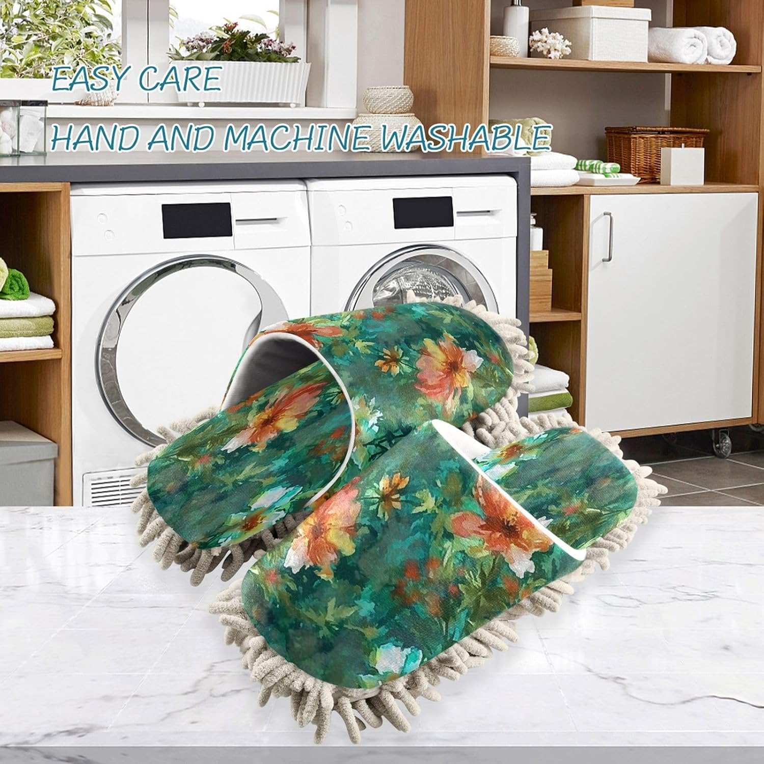 Zhirexin Cleaning Slippers with Microfiber Mop Pads