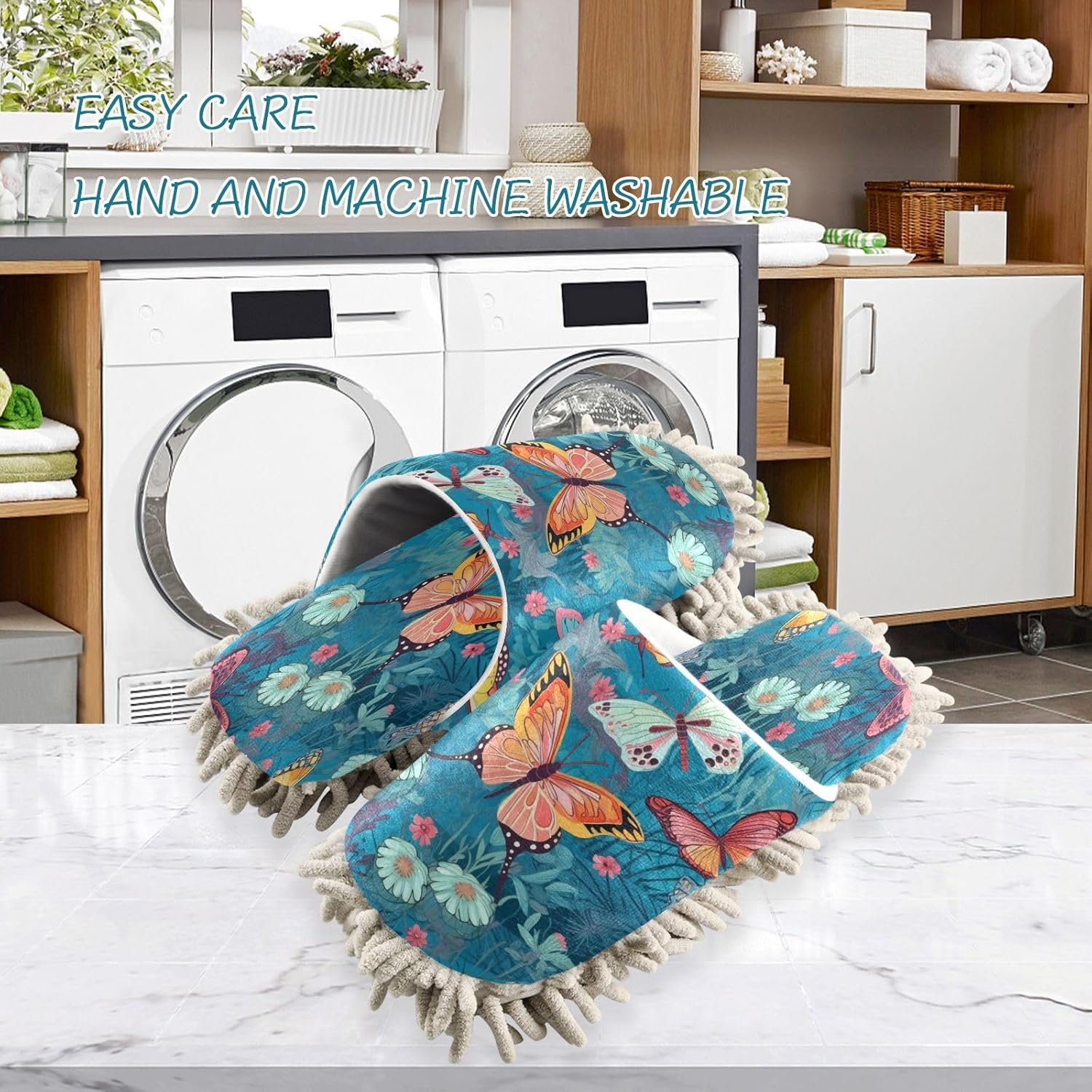 Zhirexin Butterfly Cleaning Slippers for House Floor