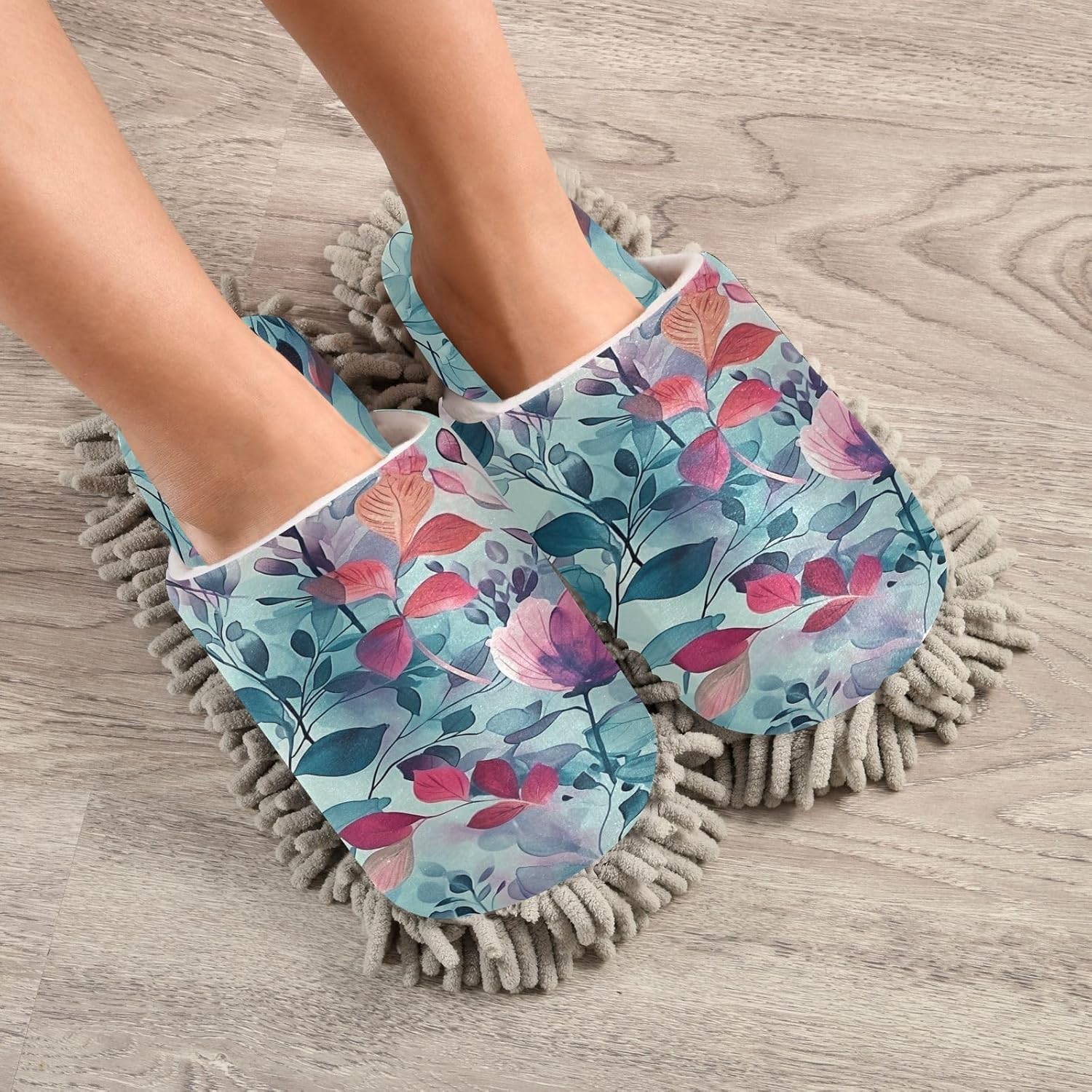 Zhirexin Watercolor Flower Cleaning Slippers 1
