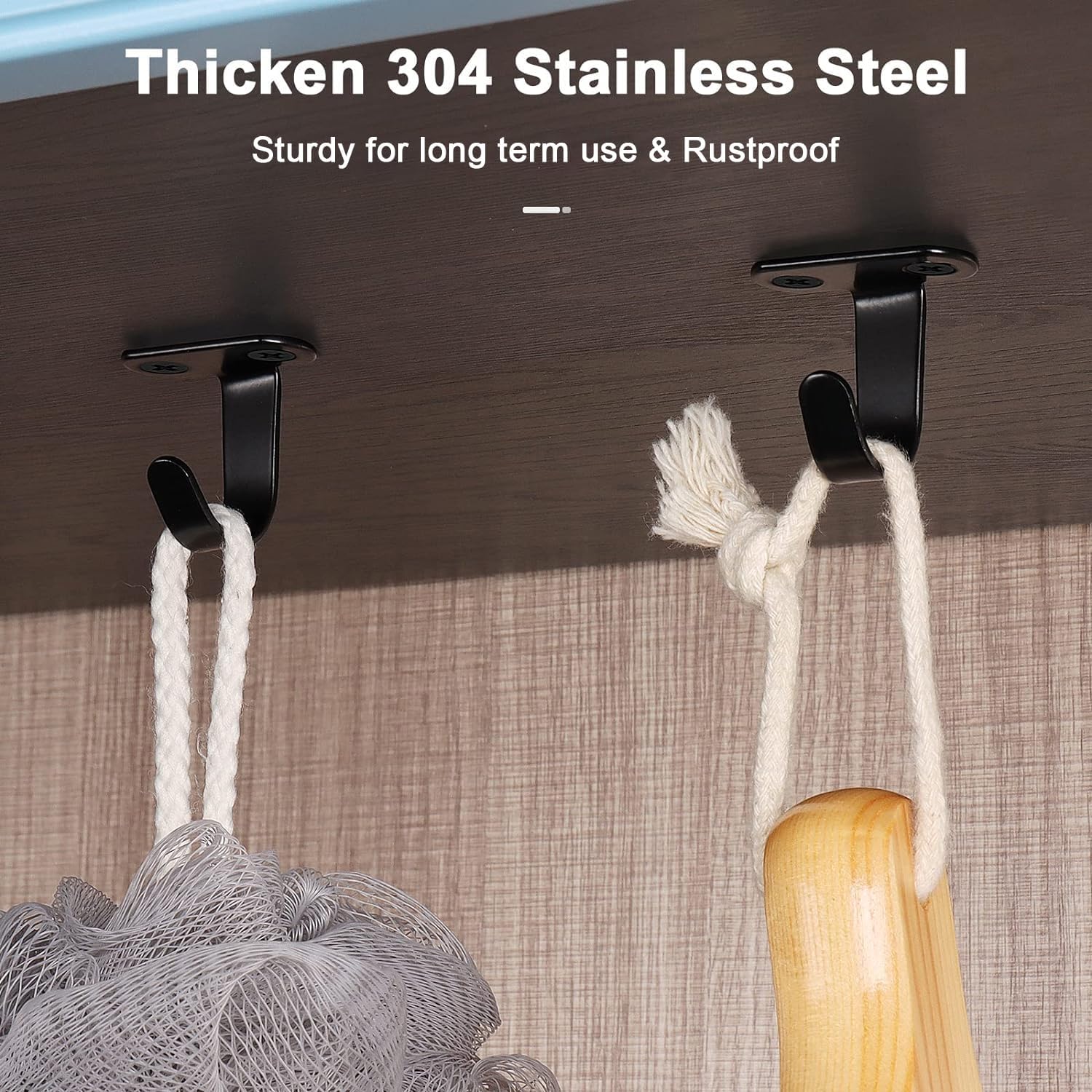 NearMoon Matte Black Stainless Steel Ceiling Hooks 10 Pack