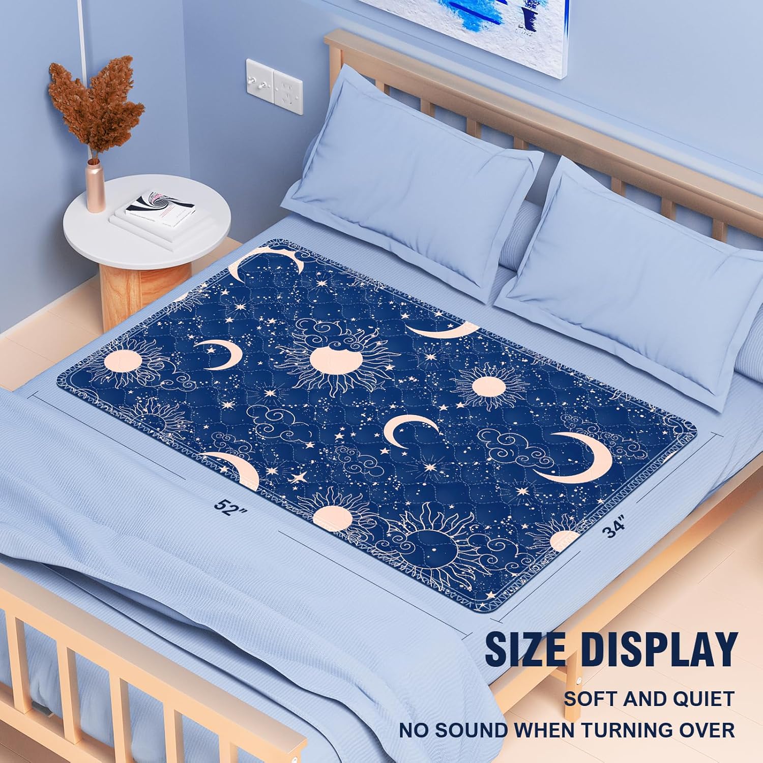 MILDPLUS Washable Bed Pads 34X52 Reusable Underpads with Printed Design