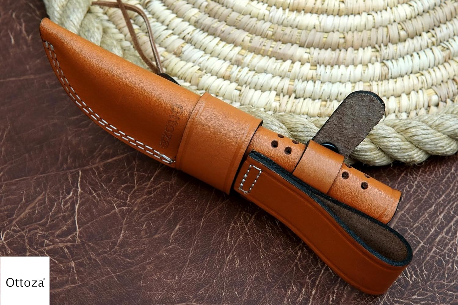 Ottoza Premium Top Grain Leather Knife Sheath for Belt 1