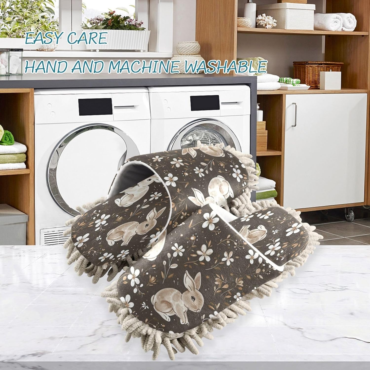 Zhirexin Microfiber Mop Slippers for Men Women Comfortable Cleaning Shoes 1
