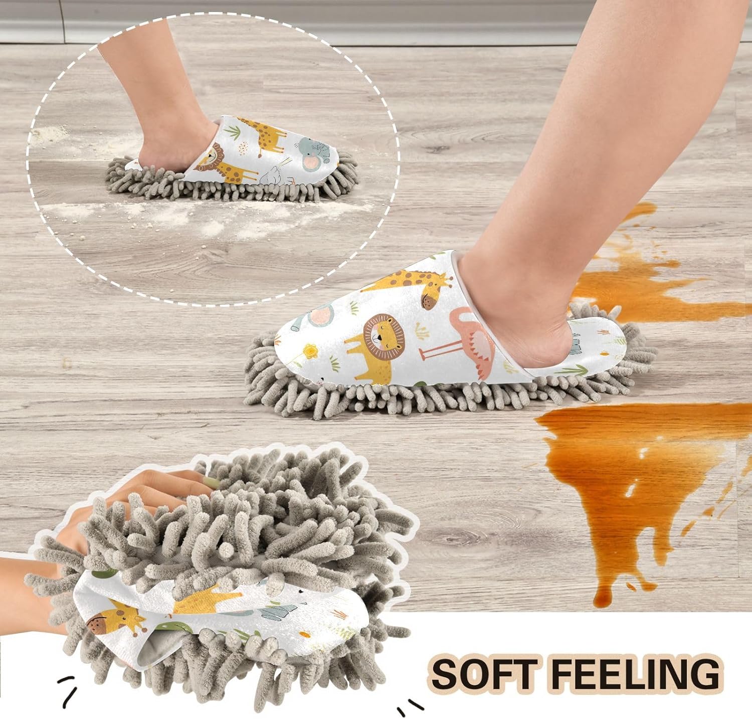 Zhirexin Microfiber Mop Slippers for Men Women 1