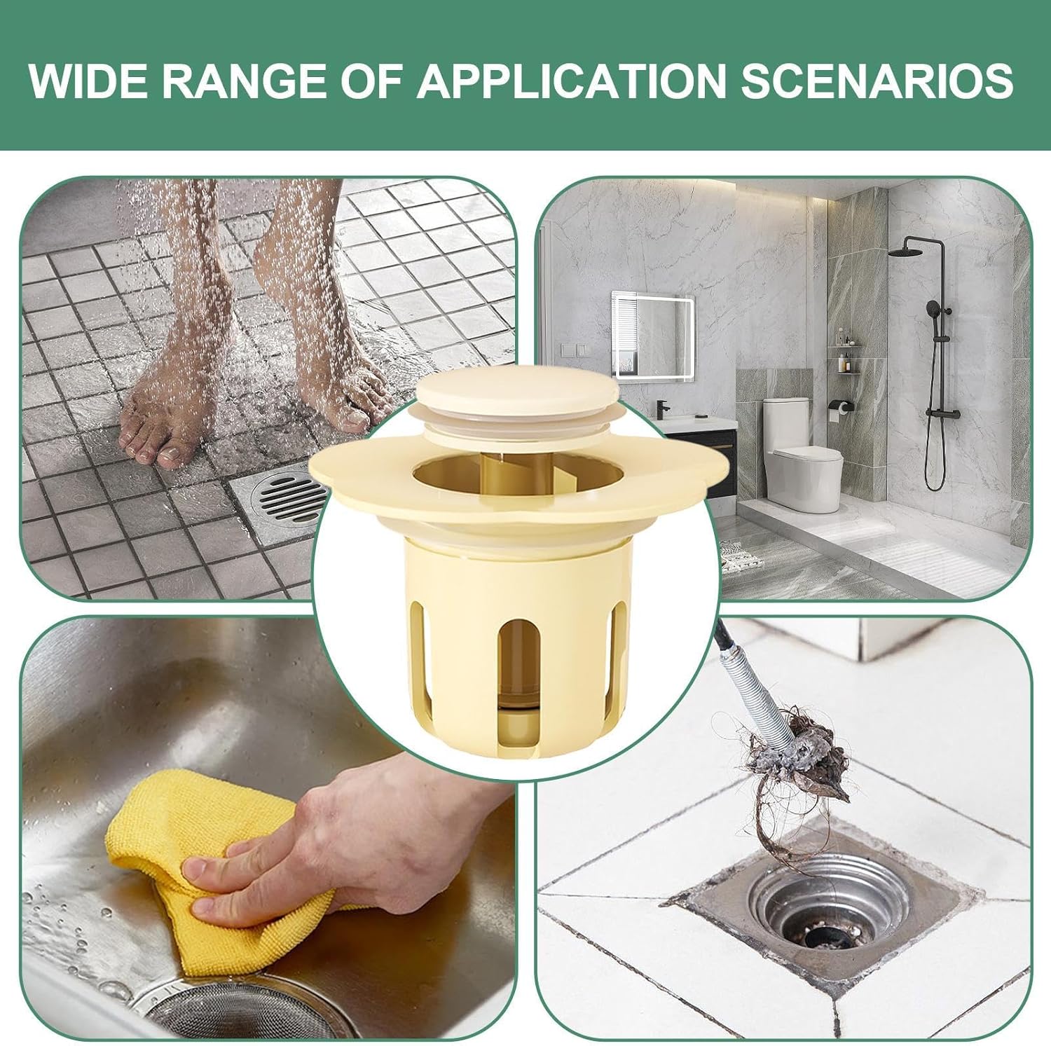 Freestanding Bathtub Drain Stopper with Flower Design 1