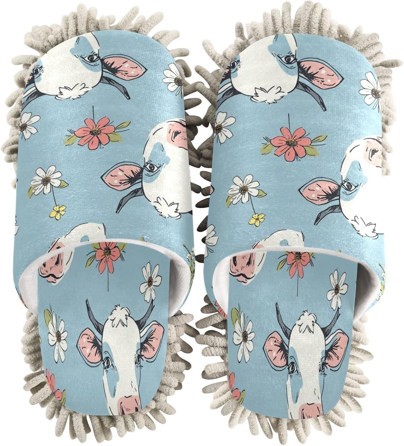 Zhirexin Vintage Cow Kitchen Cleaning Slippers