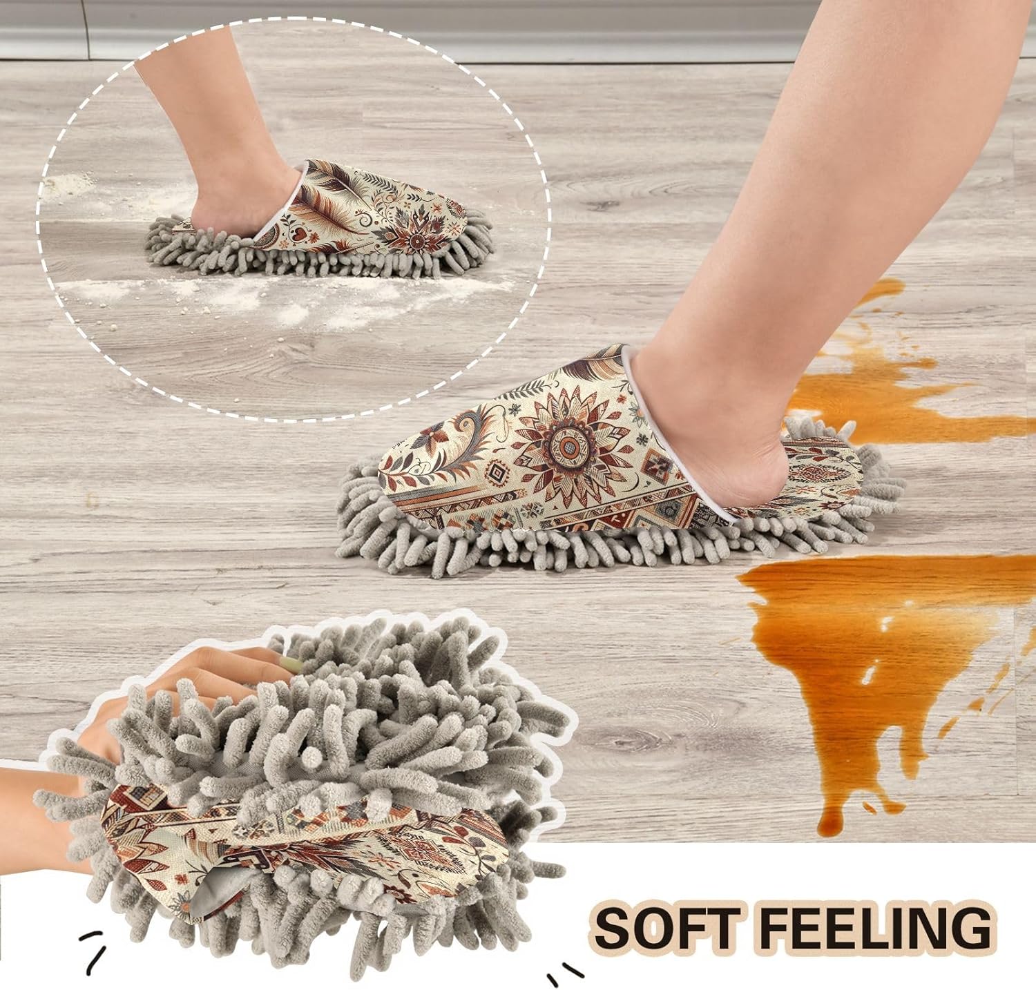Zhirexin Mandala Pattern Cleaning Slippers