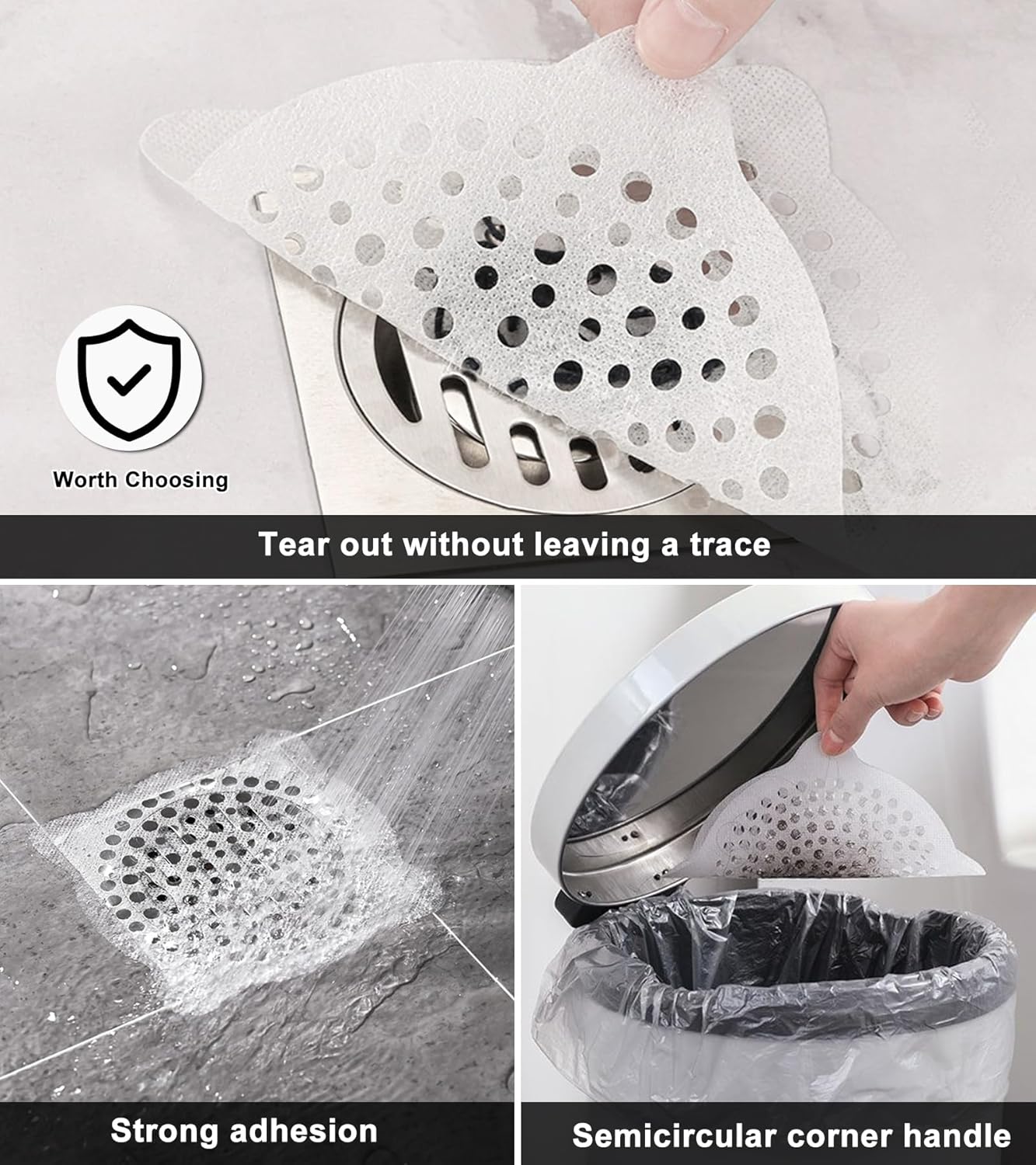 GoodUping 30 PCS 4x4 Disposable Drain Hair Catcher