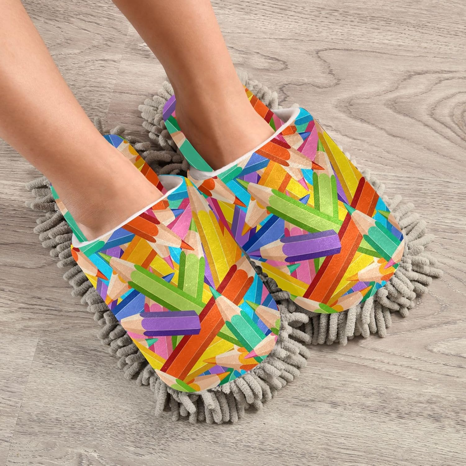 Sinestour Mop Slippers for Floor Cleaning Washable and Comfortable