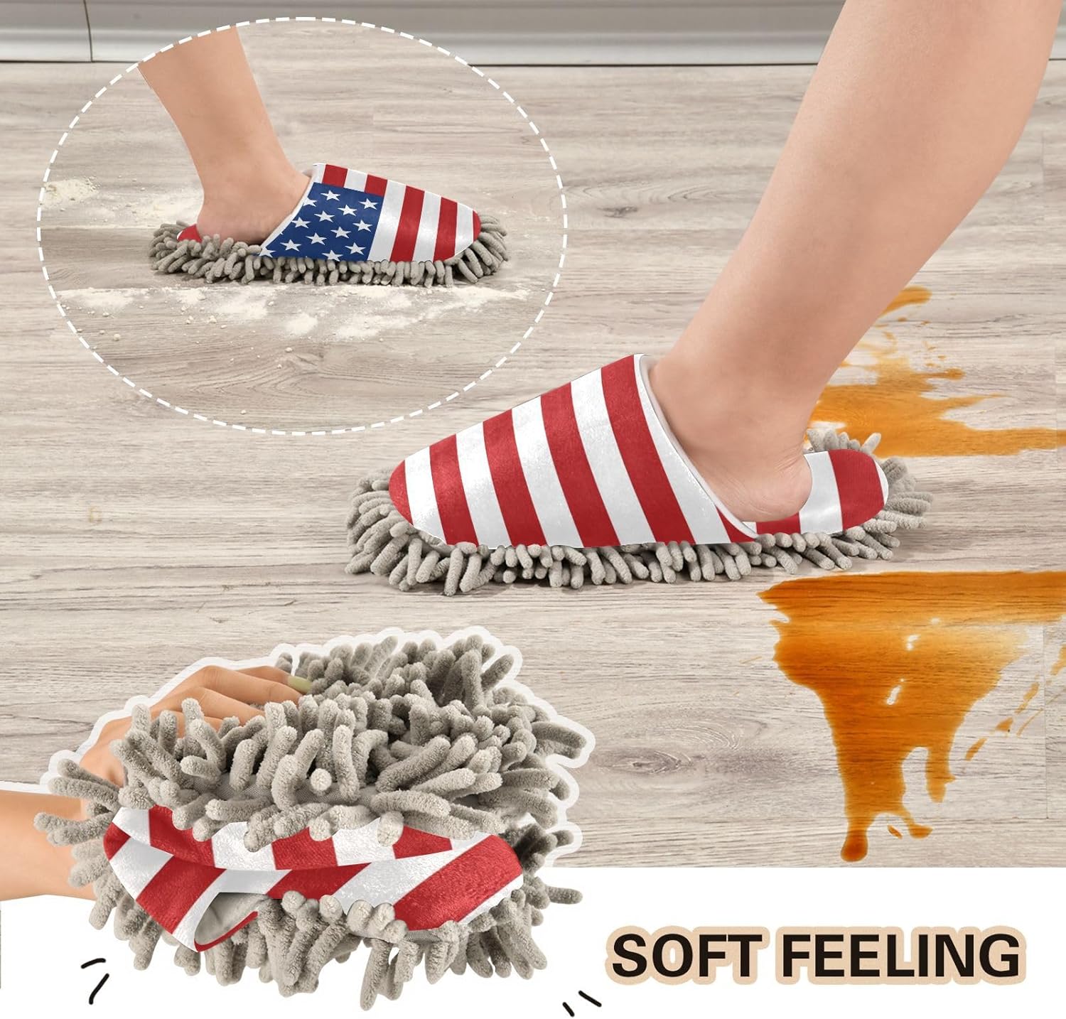 Zhirexin Microfiber Mopping Slippers for House Floor Cleaning