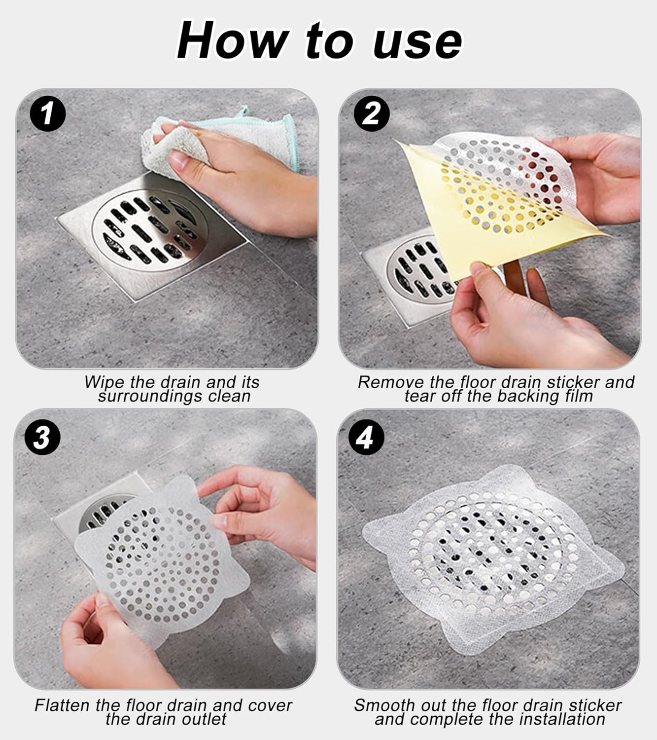 GoodUping 30 PCS 4x4 Disposable Drain Hair Catcher