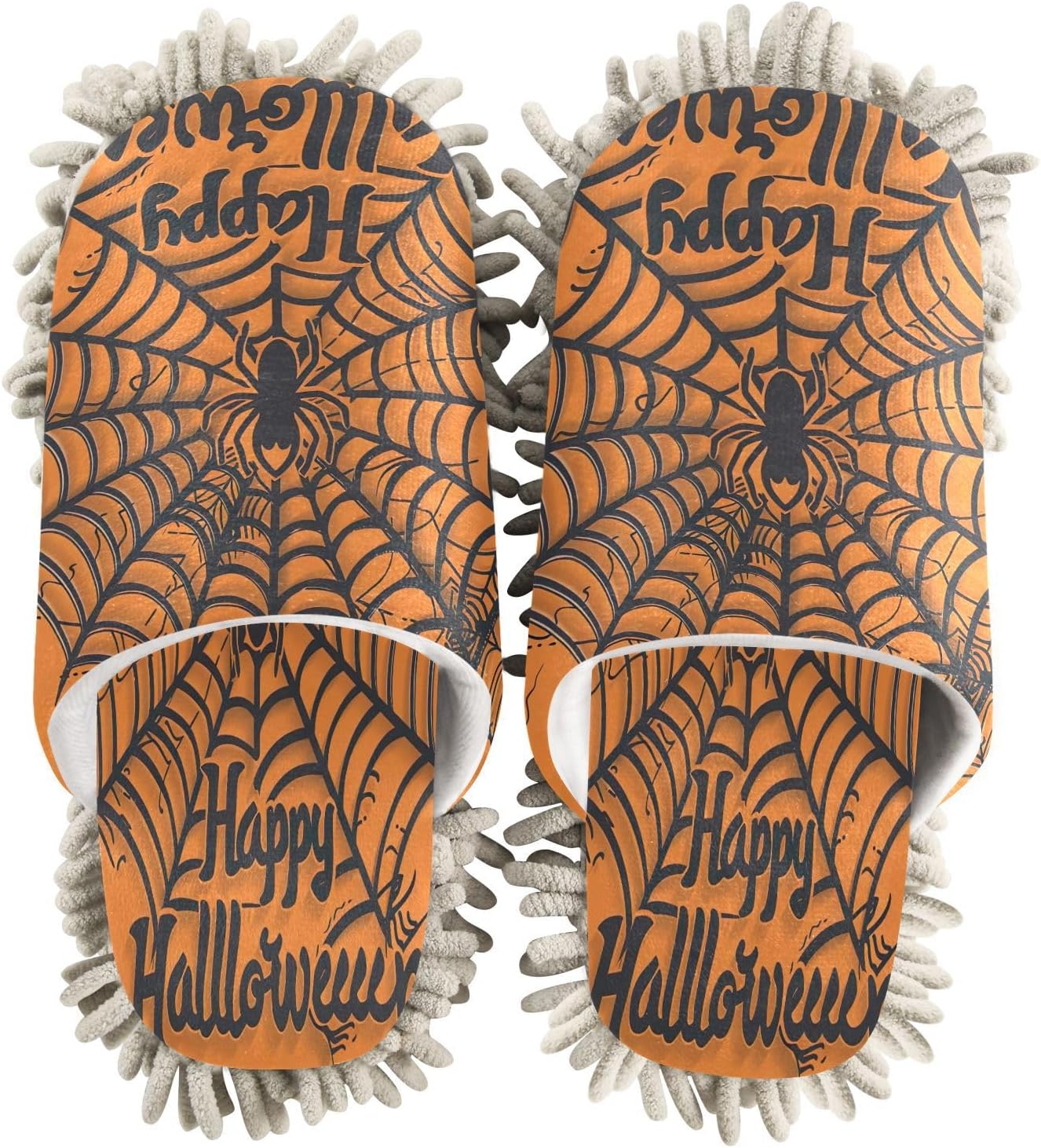 Zhirexin Halloween Black Web Cleaning Slippers
