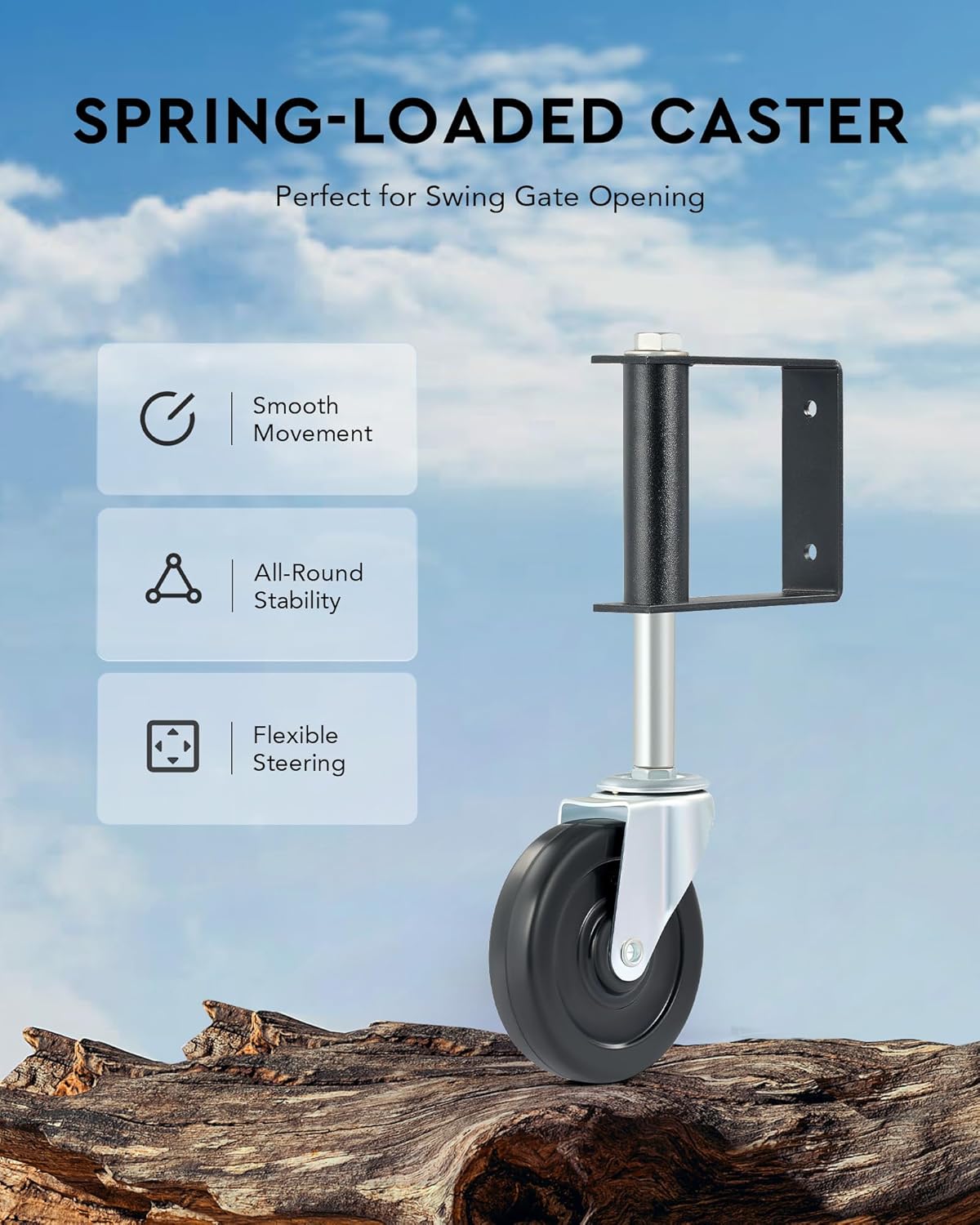 CO-Z 4 Inch Spring Loaded Gate Wheel