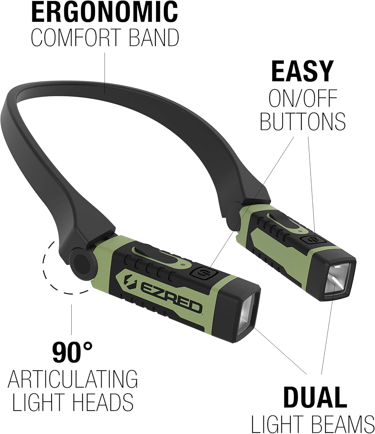 EZRED ANYWEAR Rechargeable Neck Light - Soft Green 1