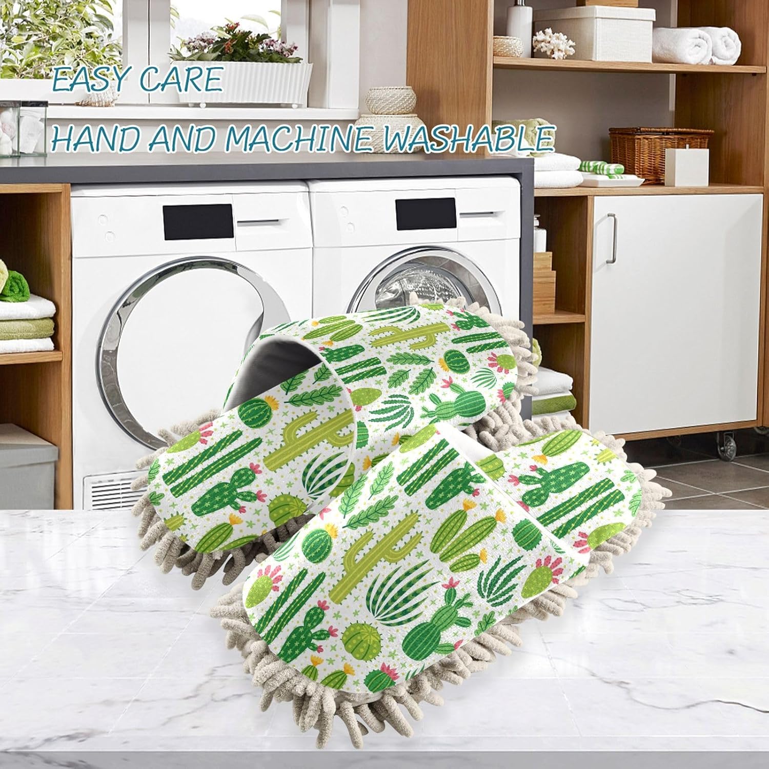 Sinestour Cactus Mop Slippers for Floor Cleaning