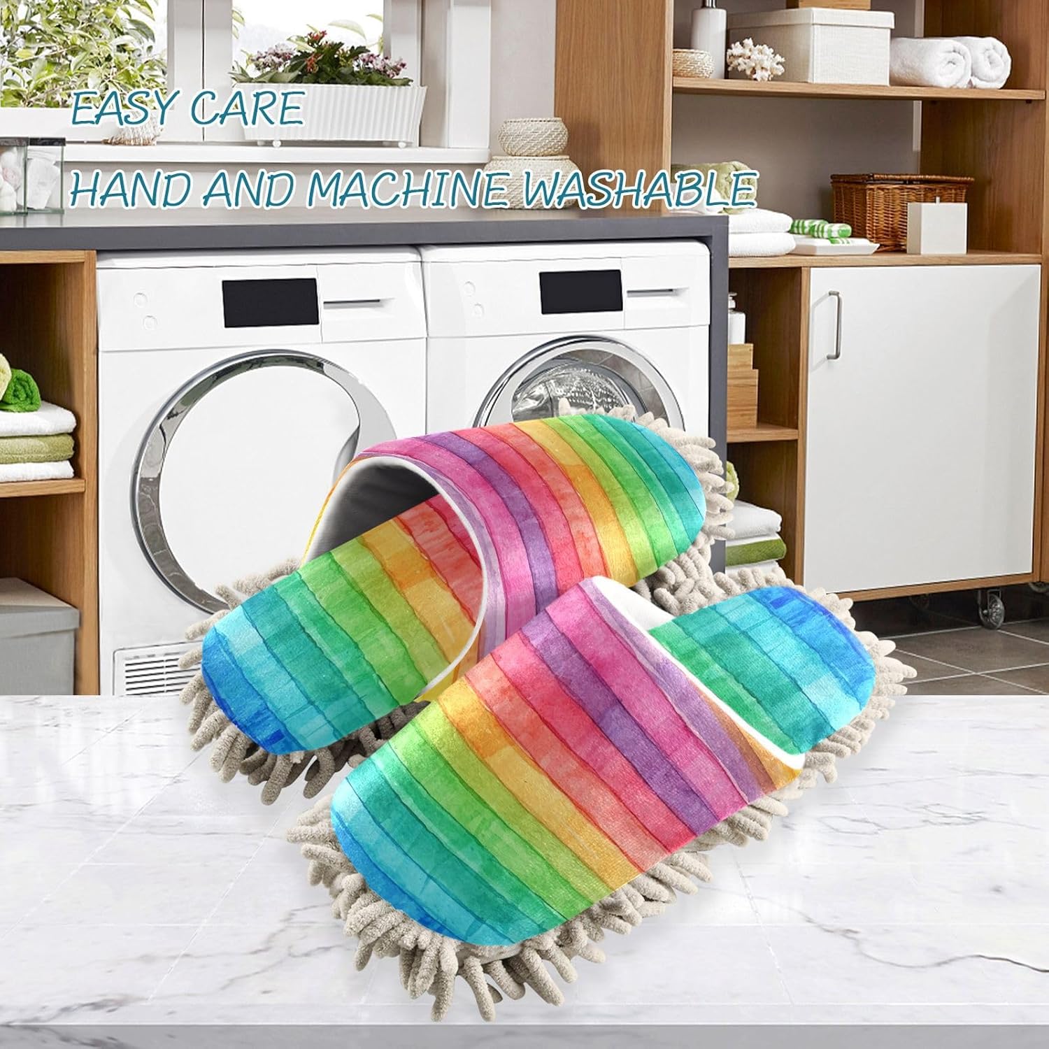 Zhirexin Colorful Stripes Cleaning Slippers 1