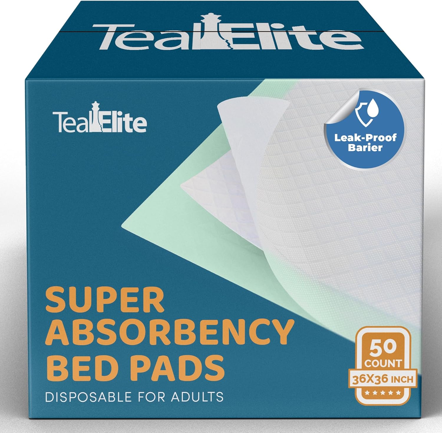 Teal Elite Chucks Pads for Adults 50 Count Extra Large