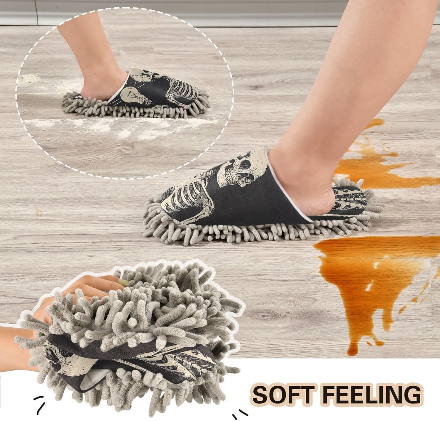 Zhirexin Comfortable Mop Slippers for Home Cleaning