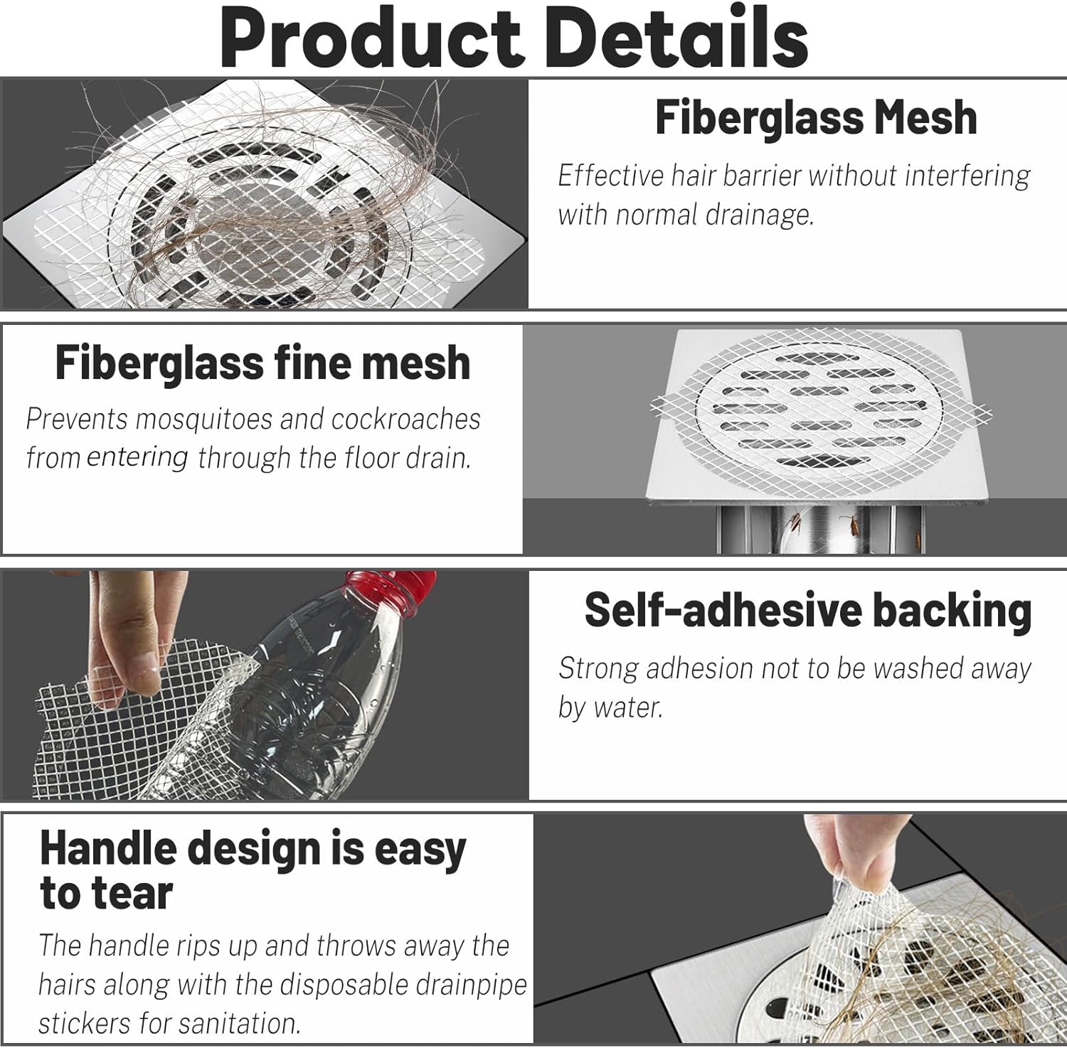 ASTIMESA 25-Pack Disposable Hair Catcher for Shower Drain