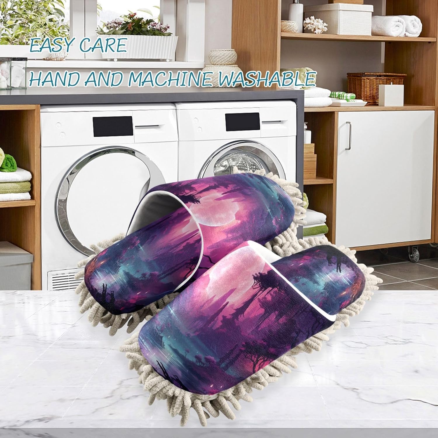 Zhirexin Dark Jungle Cleaning Slippers with Microfiber Mop
