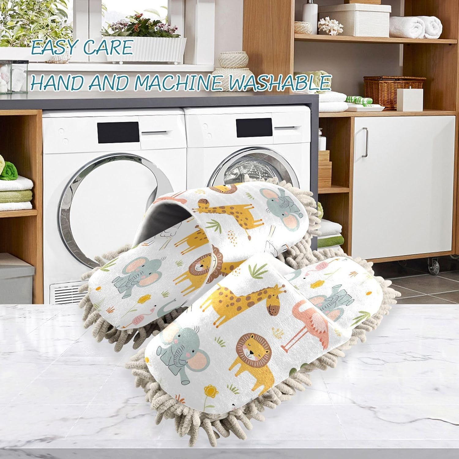 Zhirexin Microfiber Mop Slippers for Men Women 1
