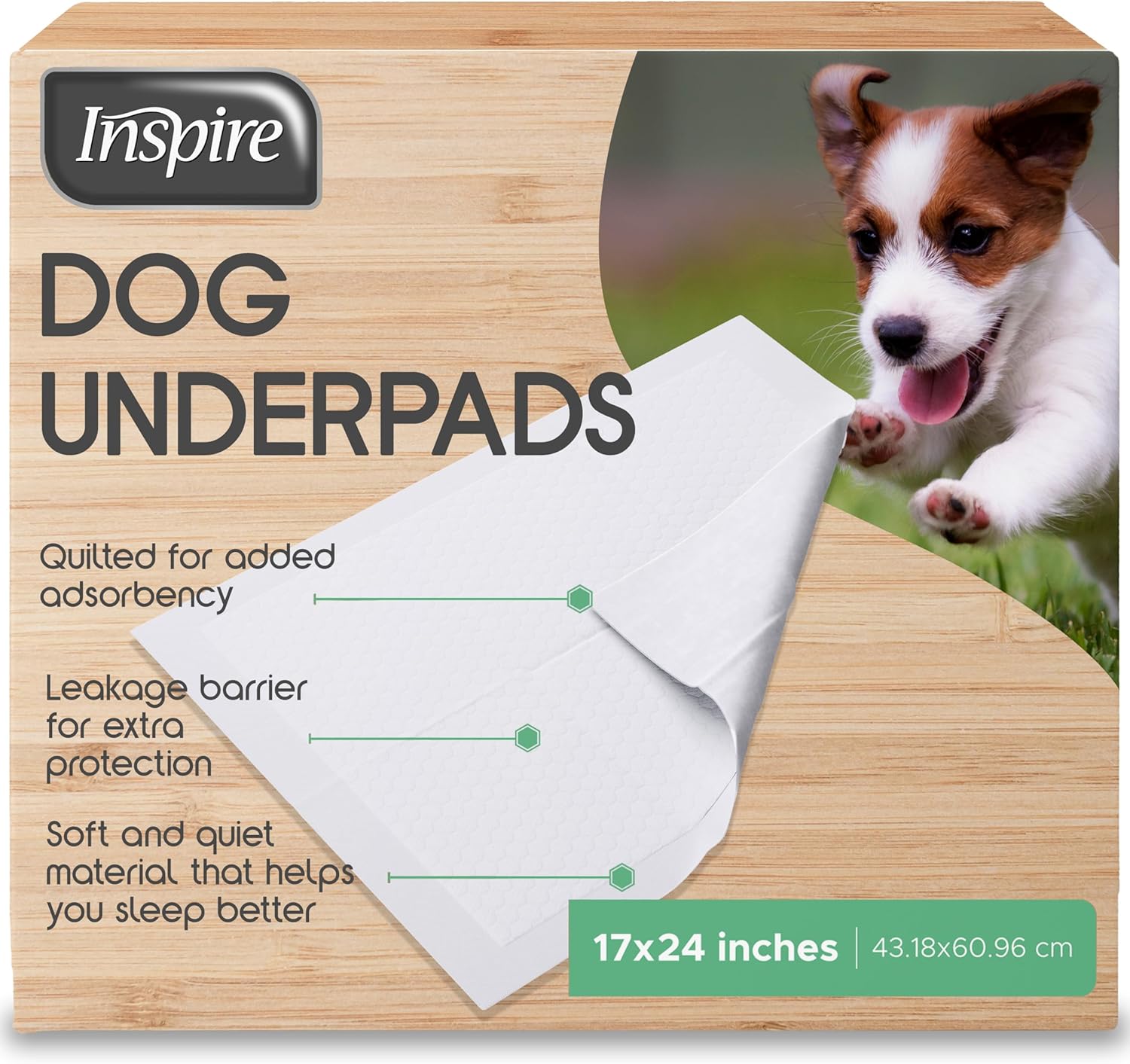Inspire White Disposable Dog Pads 60 Count 24x17