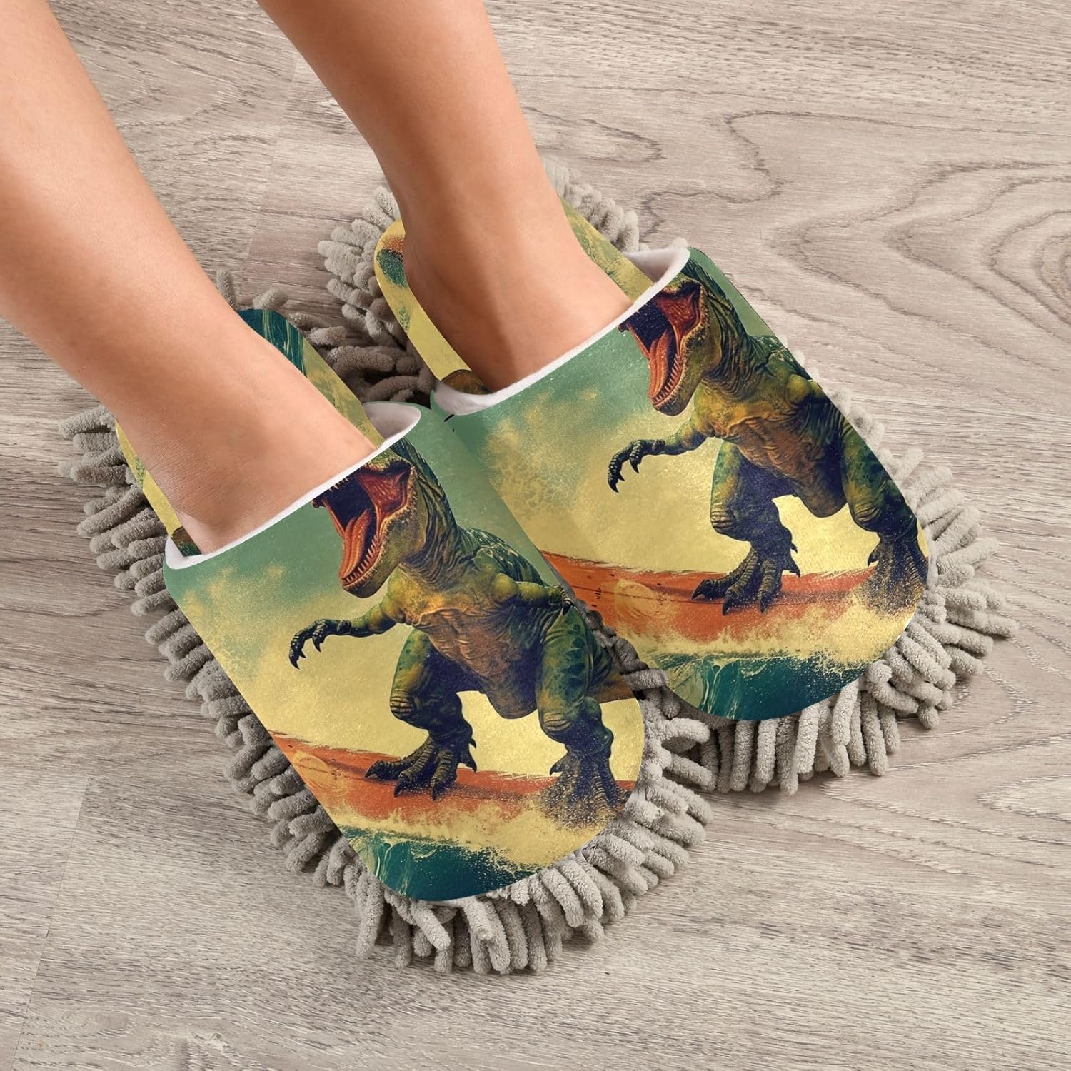 Zhirexin Microfiber Mop Slippers for Home Cleaning 1