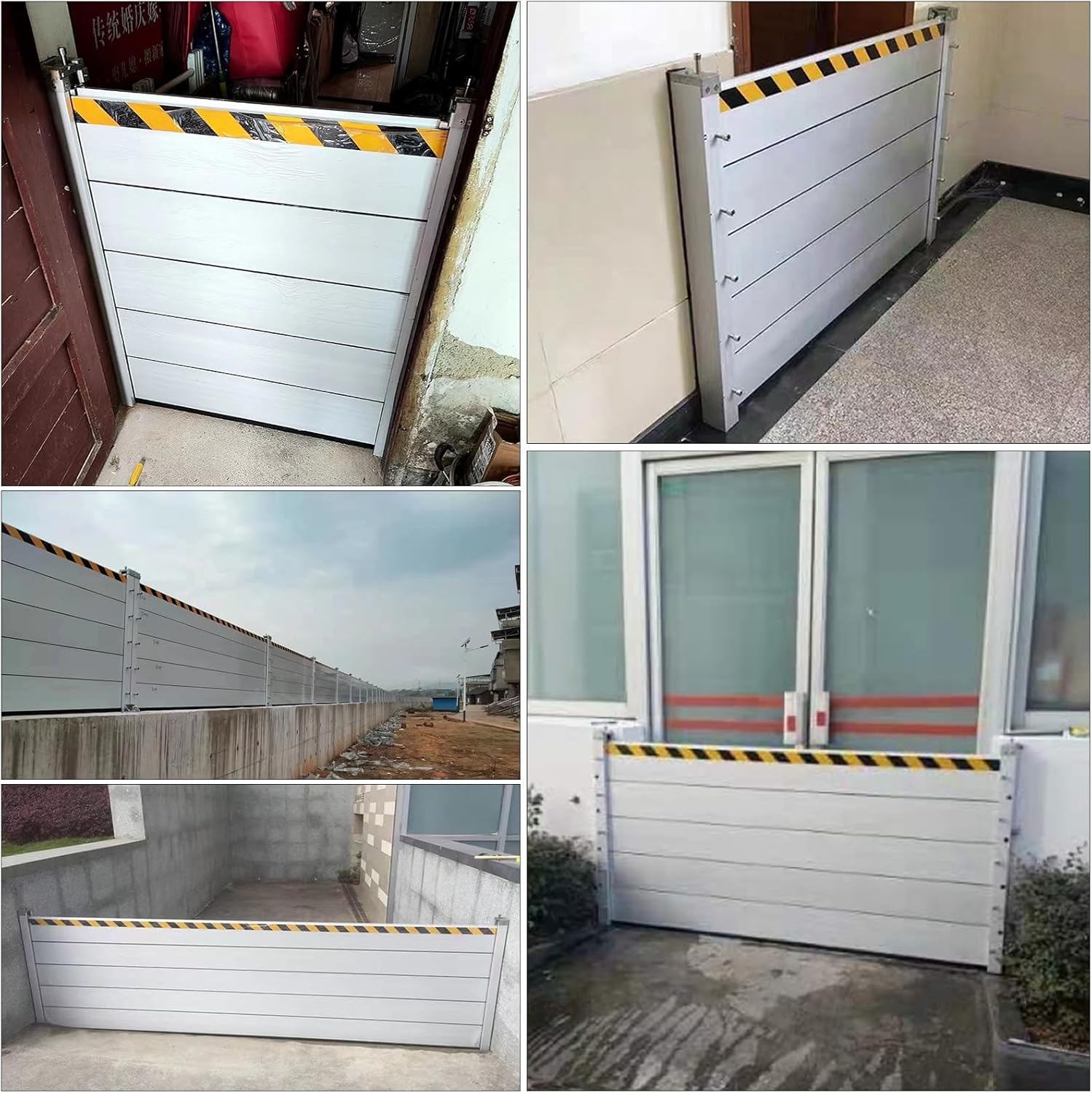 High Flood Control Baffle Commercial Flood Defence Barrier Kit Silver L-385cm1513in