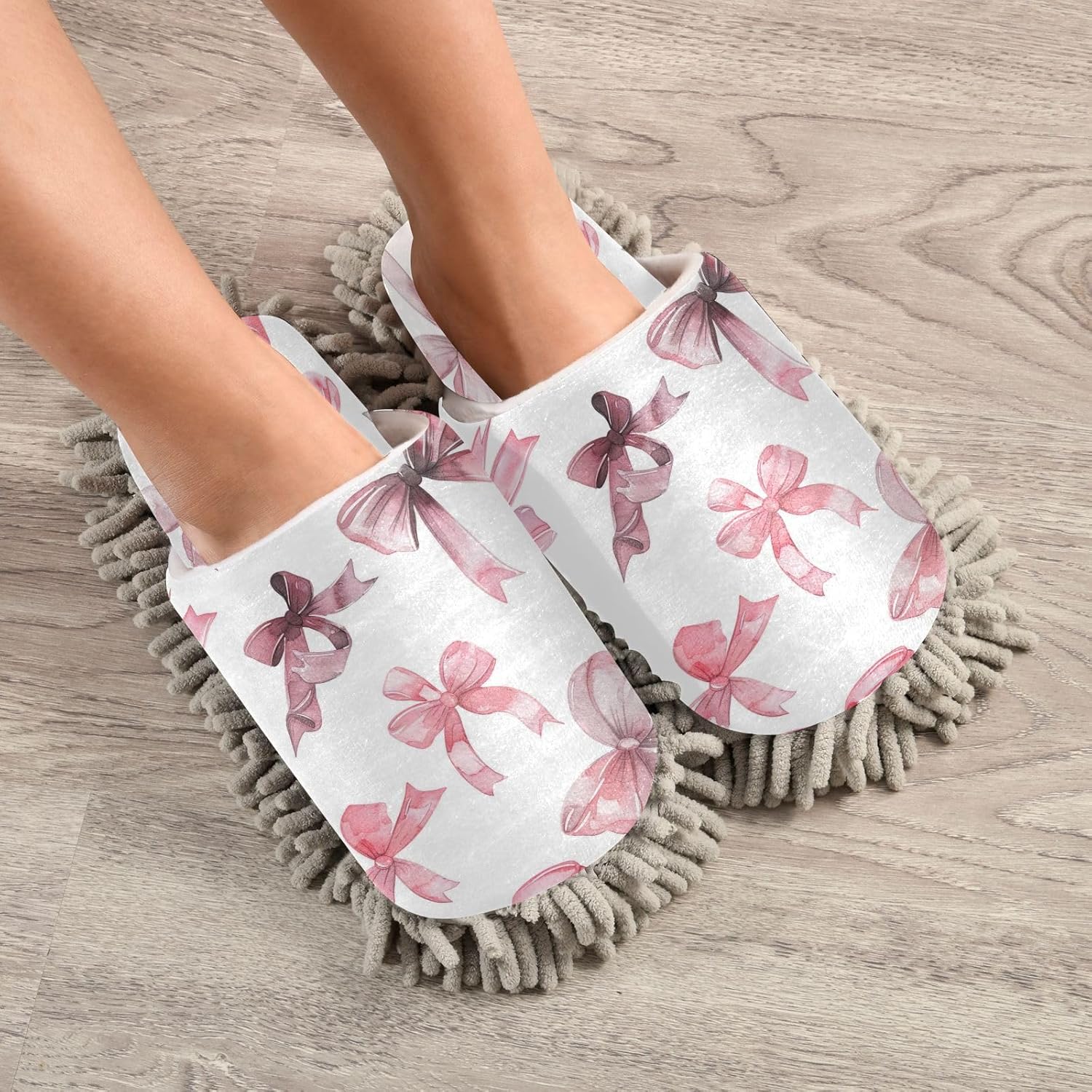 Zhirexin Butterfly Microfiber Mop Slippers for Men Women