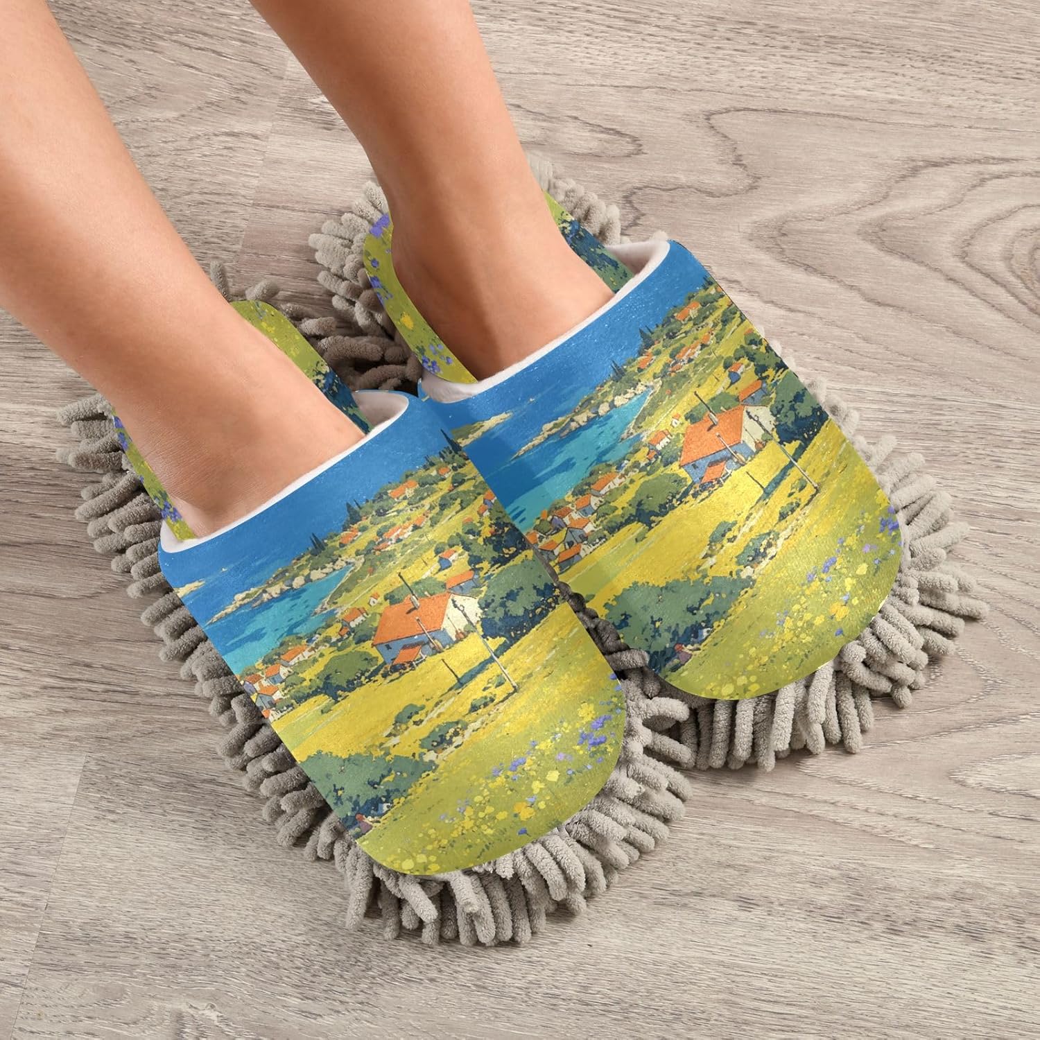 Zhirexin Cartoon Farm Village Cleaning Slippers