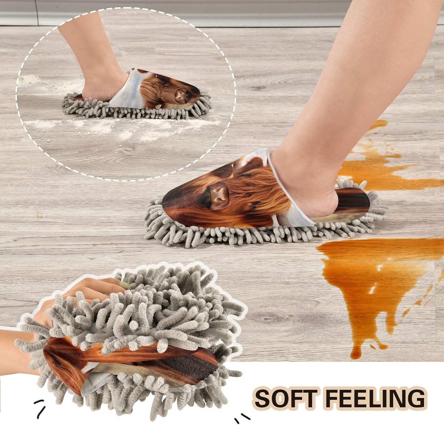Zhirexin High Absorbency Mopping Slippers