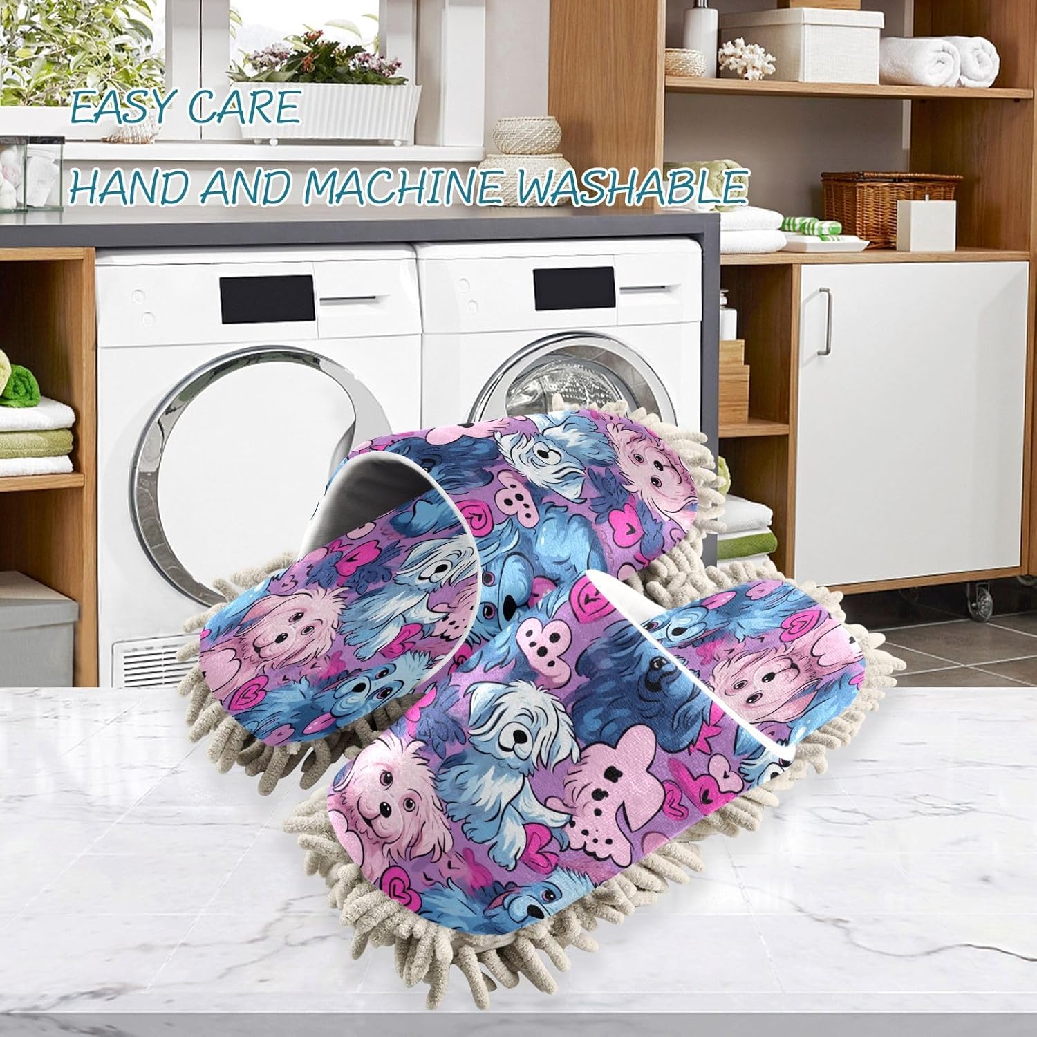 Zhirexin Mop Slippers for Home Cleaning with Microfiber Comfort