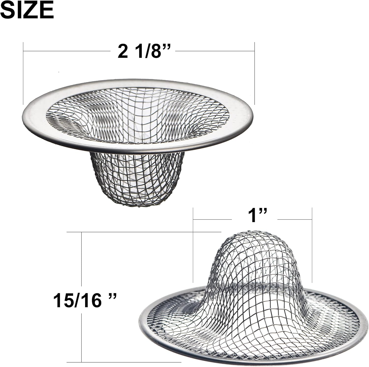 12 Pack Mesh Drain Strainer Hair Catcher for Sinks