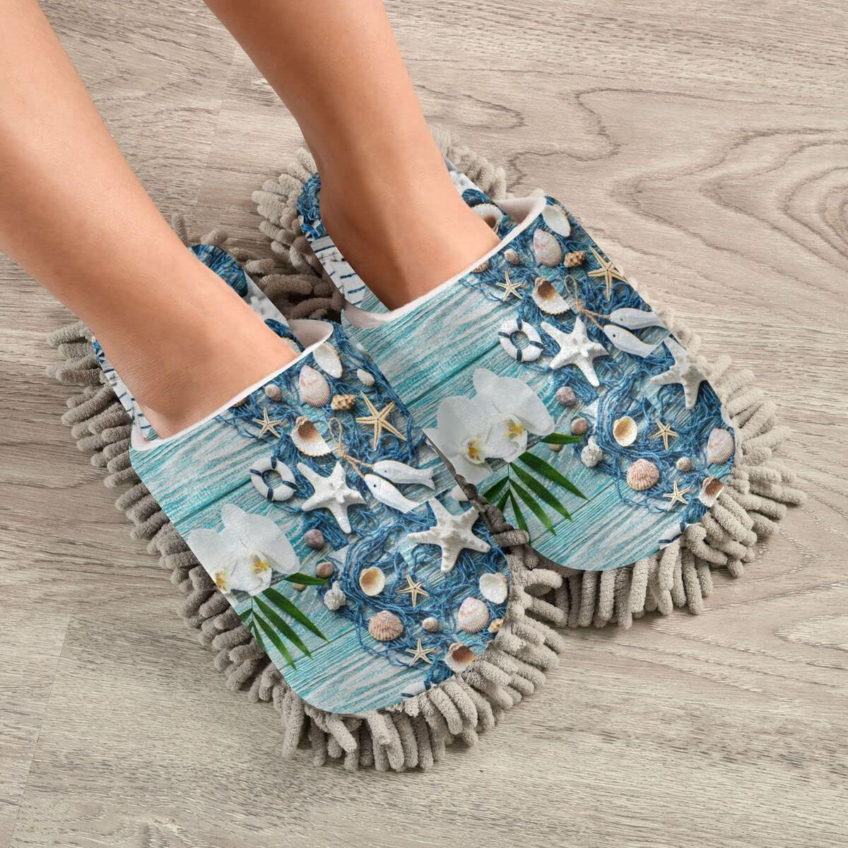 DOMIKING Mopping Slippers with Microfiber Sole