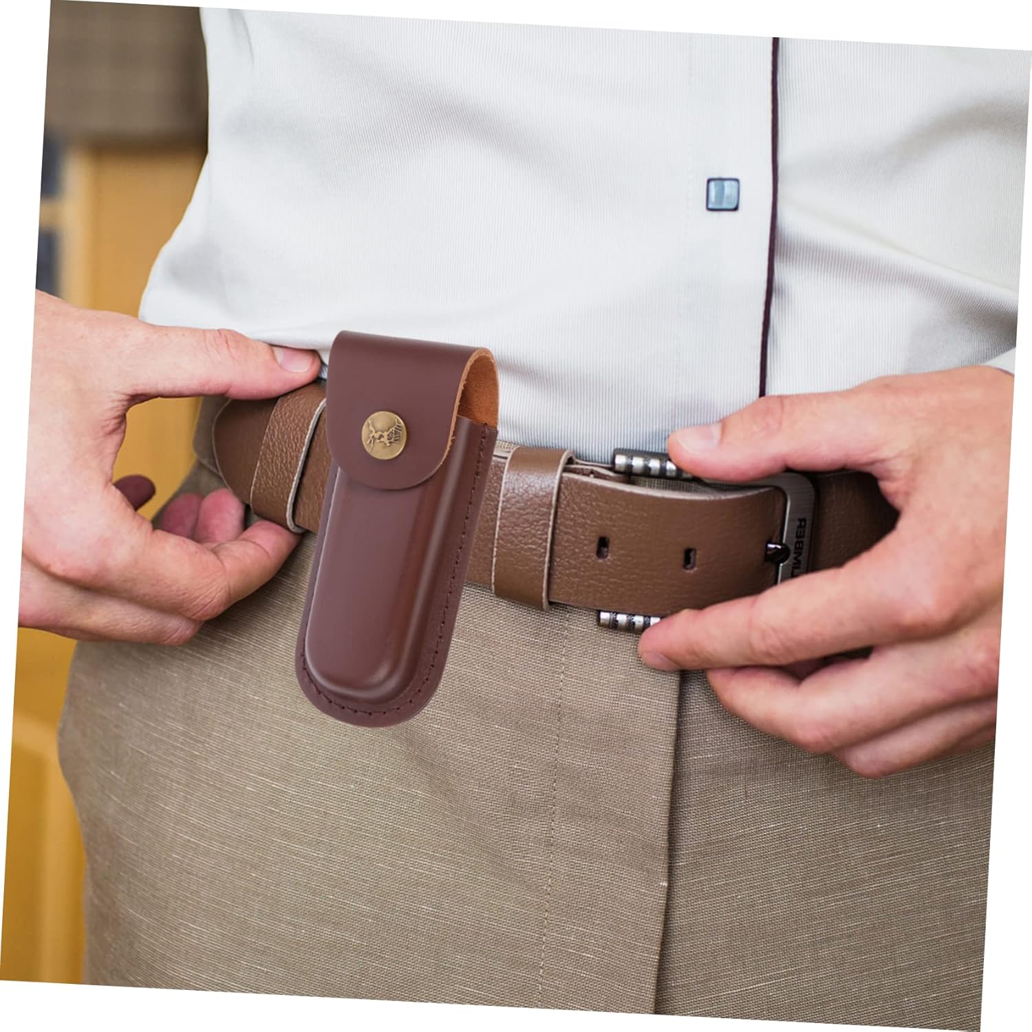 WOONEKY Leather Belt Cutter Holder Tool Pouch