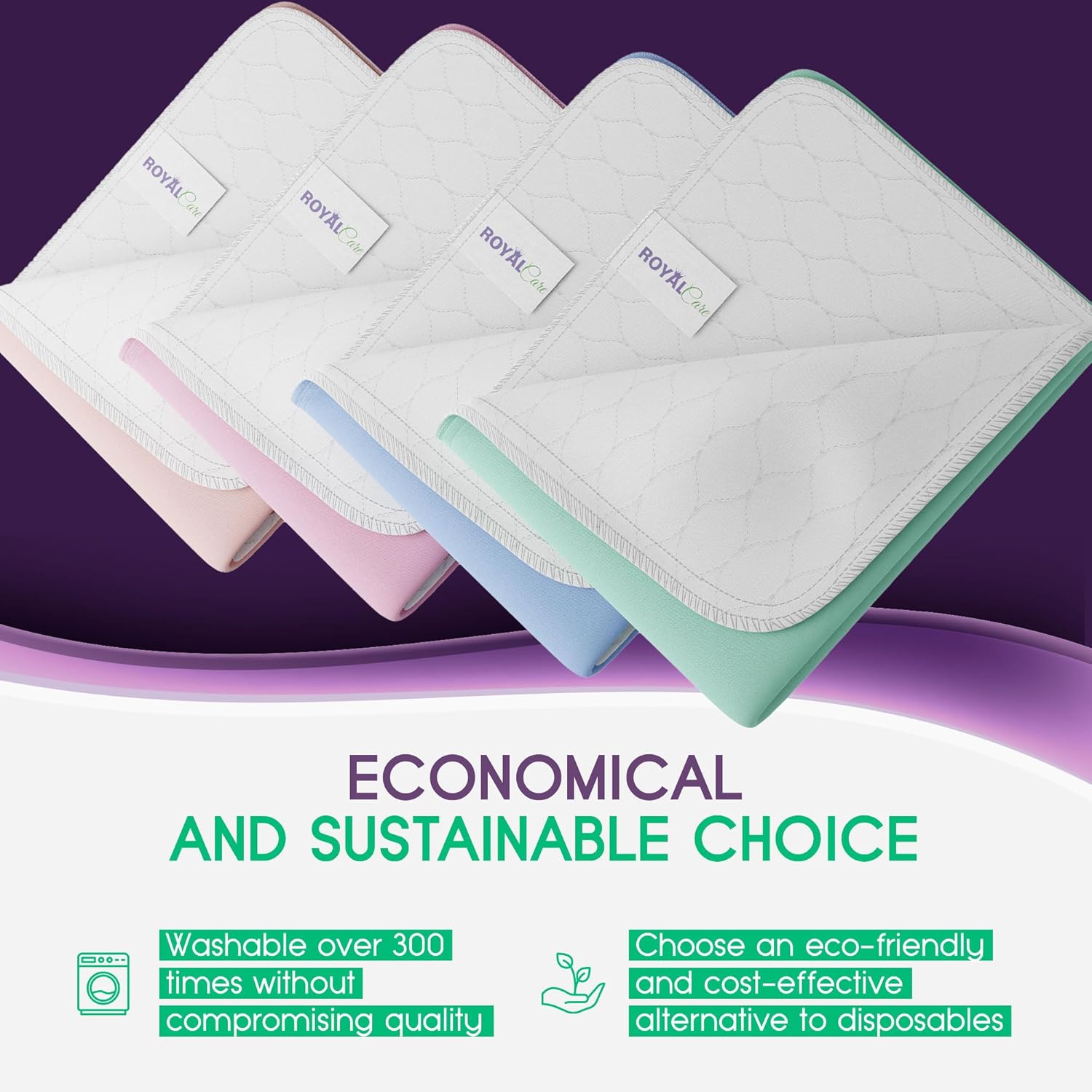 Royal Care Incontinence Bed Pads 4 Pack 18 x 24