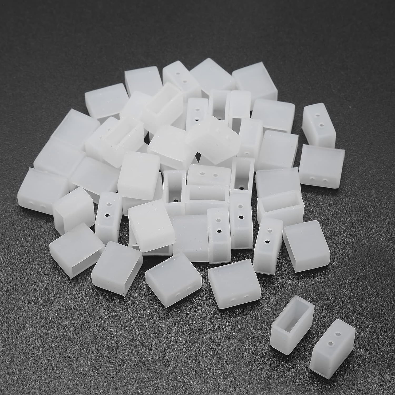 Cionyce 50 PCS LED Strip End Cap Cover 2 Holes 12mm
