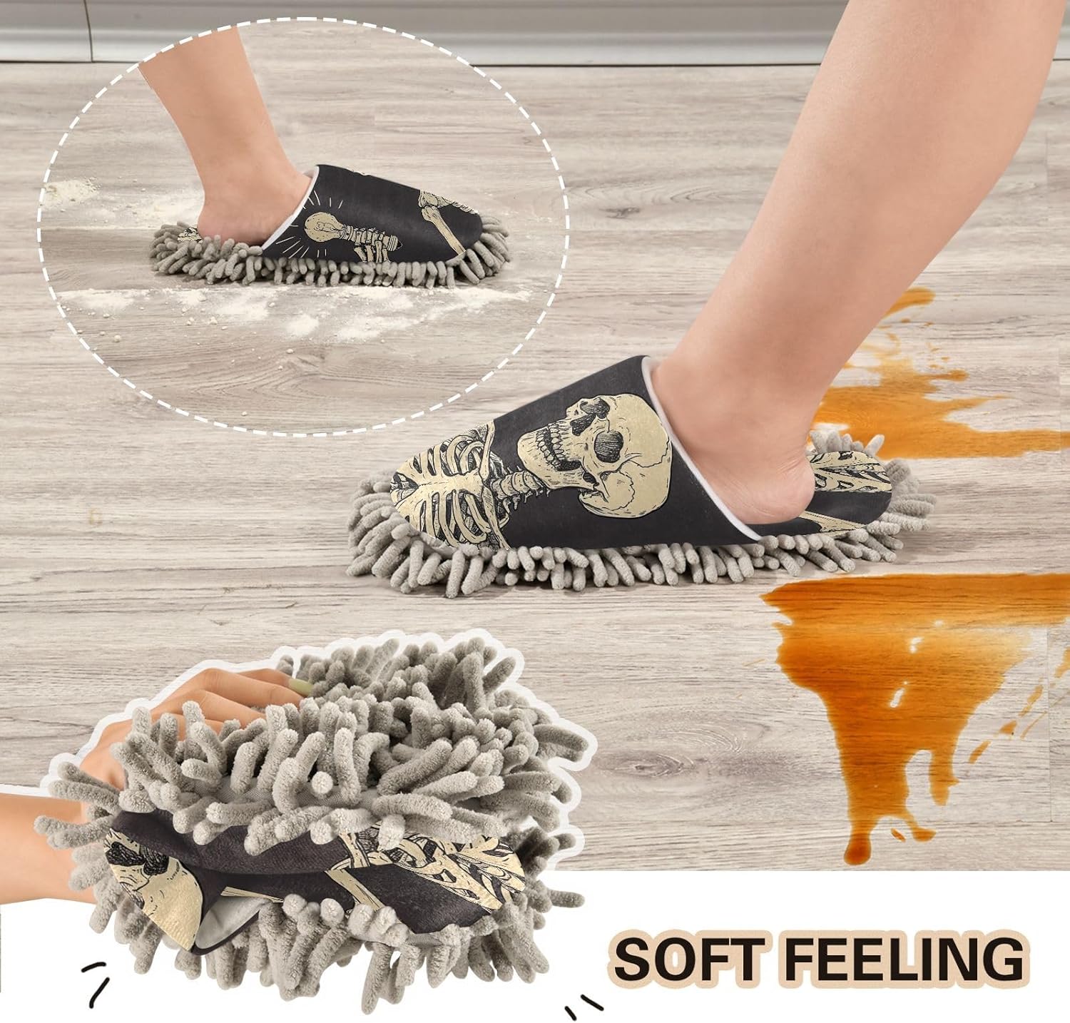Zhirexin Microfiber Mop Slippers for Kitchen Cleaning 1