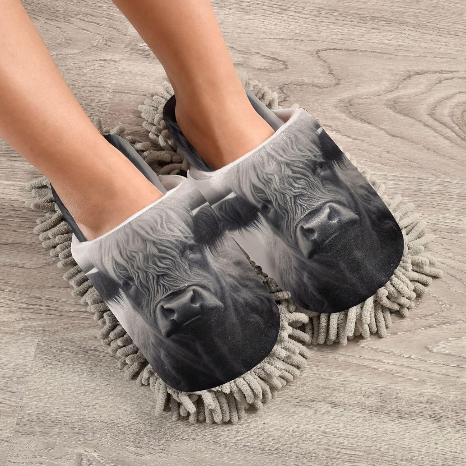 Zhirexin Comfortable Microfiber Mop Slippers for Men Women